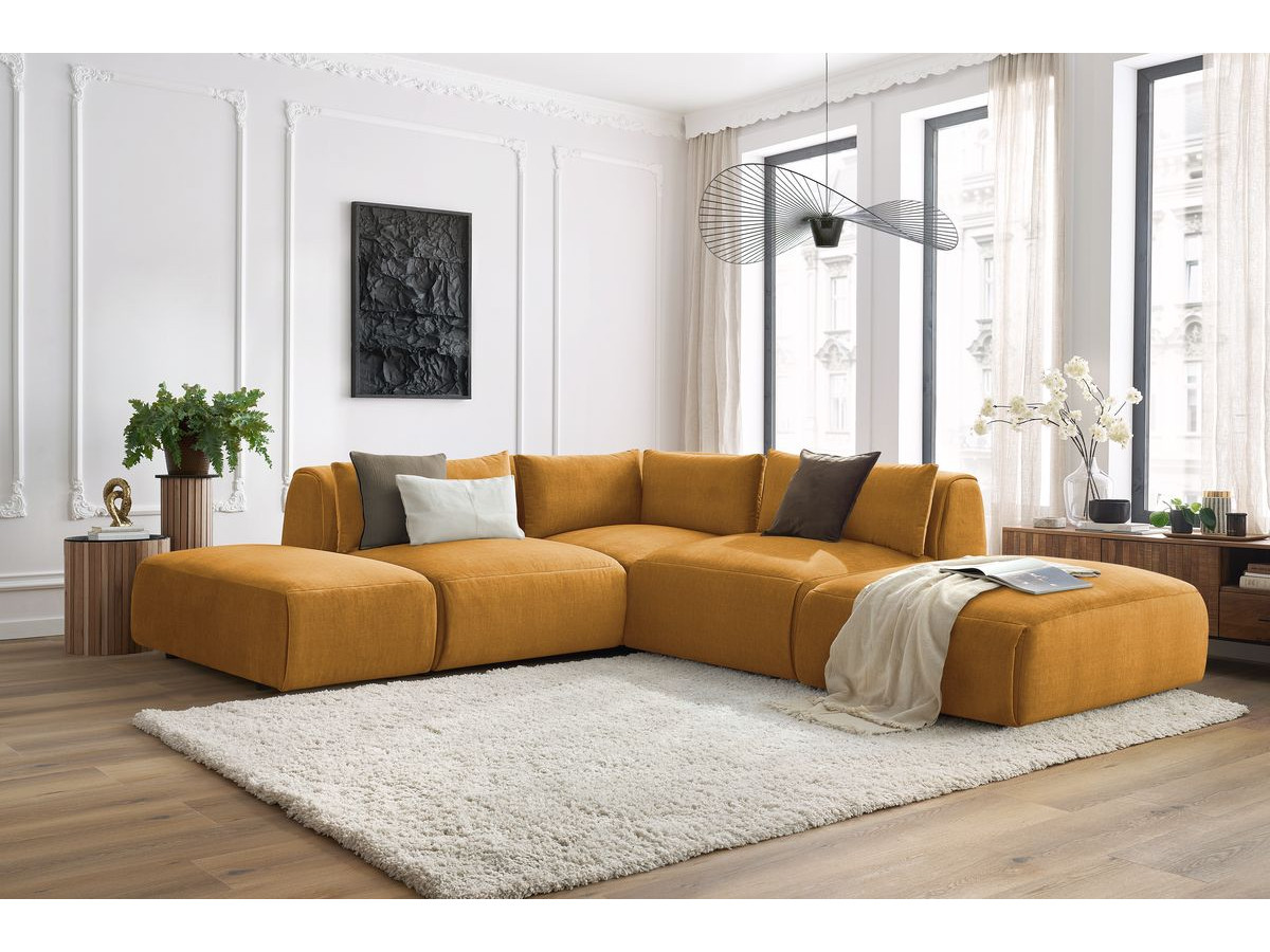 Bobochic Jeanne Ecksofa 271 × 300 cm Samt Gelb
