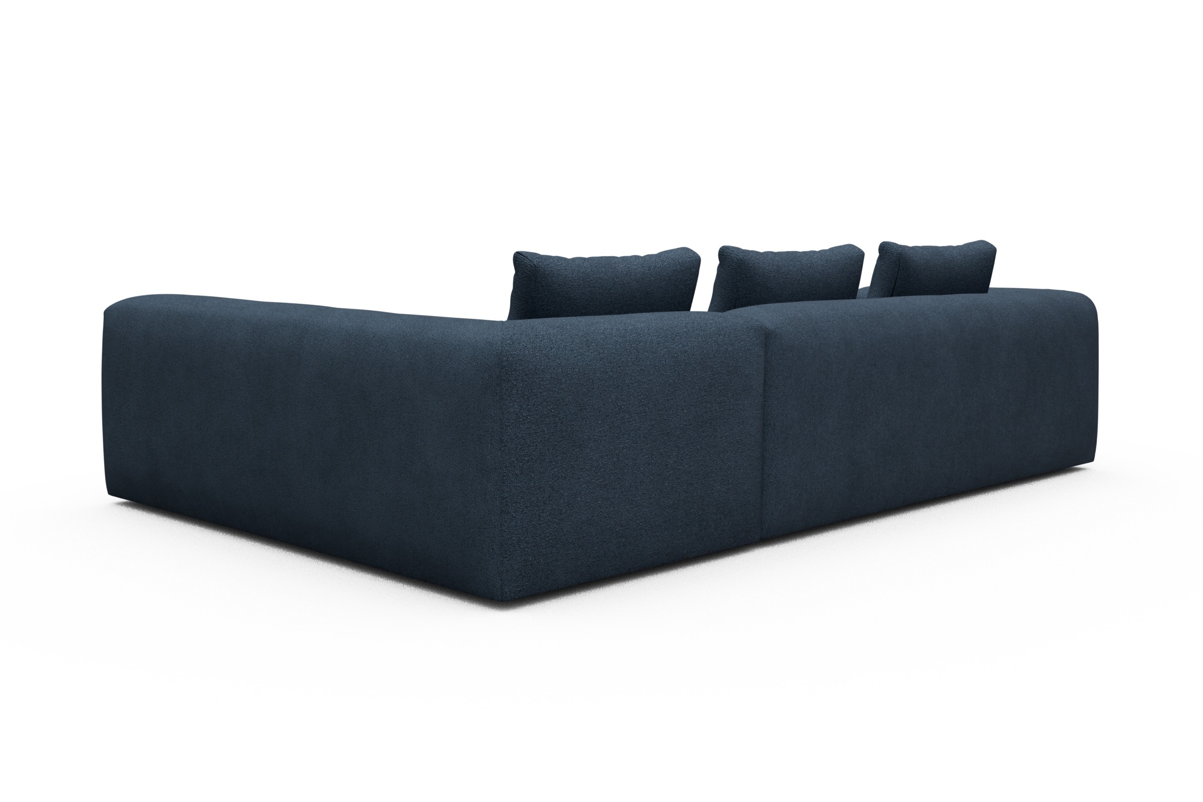 Ecksofa Fred 2x 2,5-Sitzer rechts offen Boucle-Blue