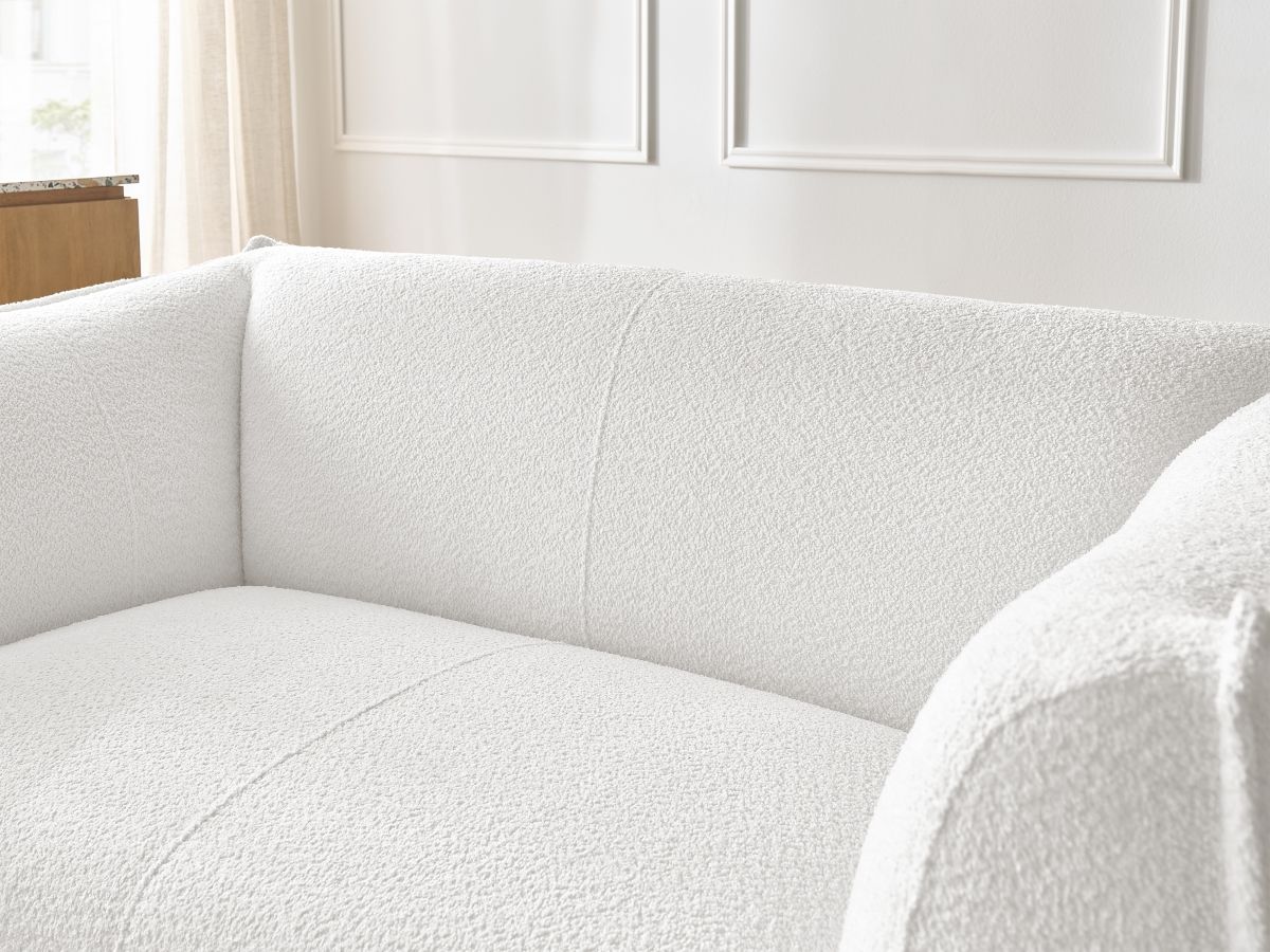 Bobochic Giorgia Sofa 2-Sitzer Bouclé-Stoff Weiß