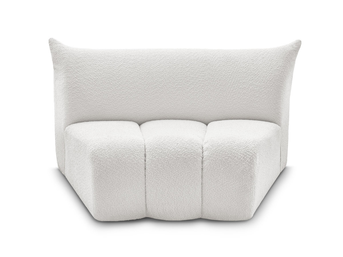 Bobochic Azra Sofamodul 1-Sitzer Bouclé-Stoff Weiß