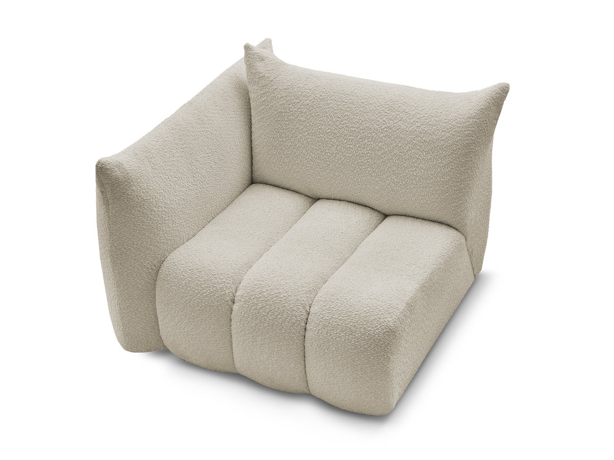 Bobochic Azra Sofamodul 1-Sitzer 117 × 112 cm Bouclé-Stoff Beige Ecke links