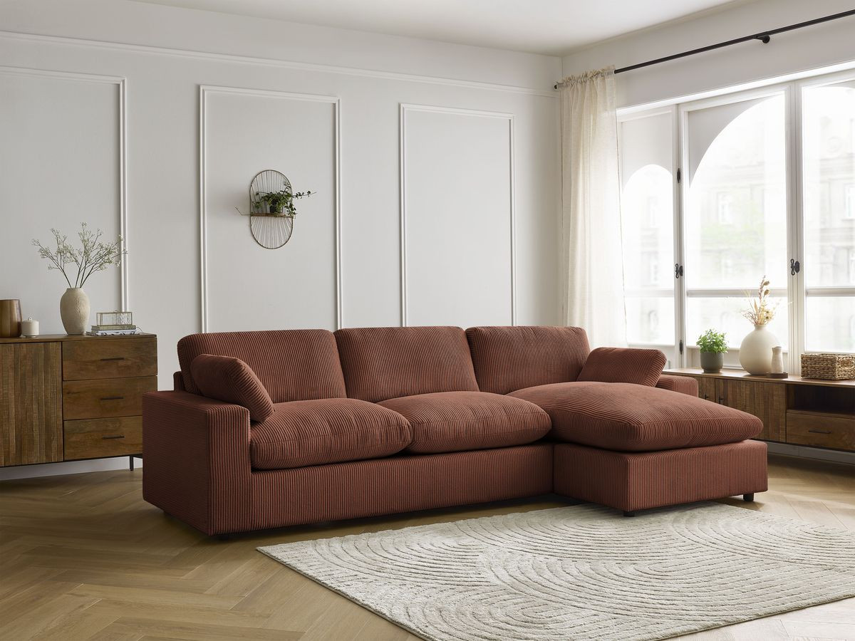 Bobochic Belair Ecksofa 280 × 139 cm Cordsamt Orange