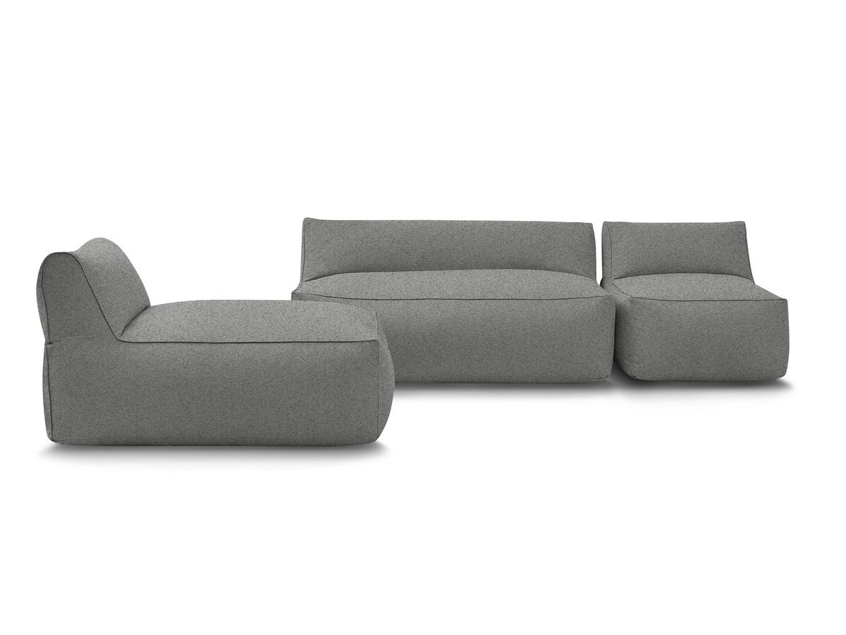 Bobochic Riviera Pouf 320 × 135 cm Stoff Dunkelgrau