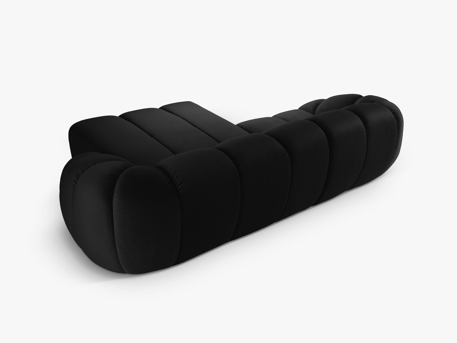 Micadoni Ecksofa Diana 3-Sitzer Rechts Samt Schwarz