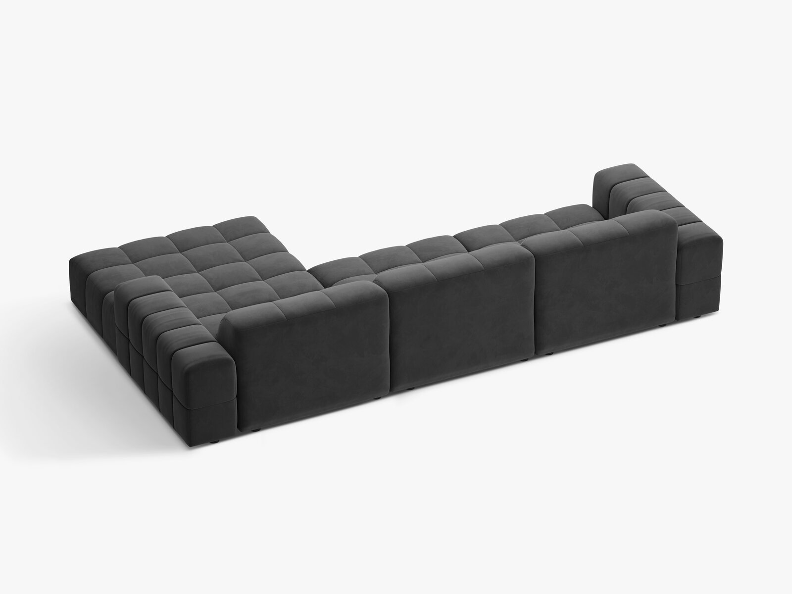 Micadoni Ecksofa Jennifer 4-Sitzer Samt Venus Grau Rechts