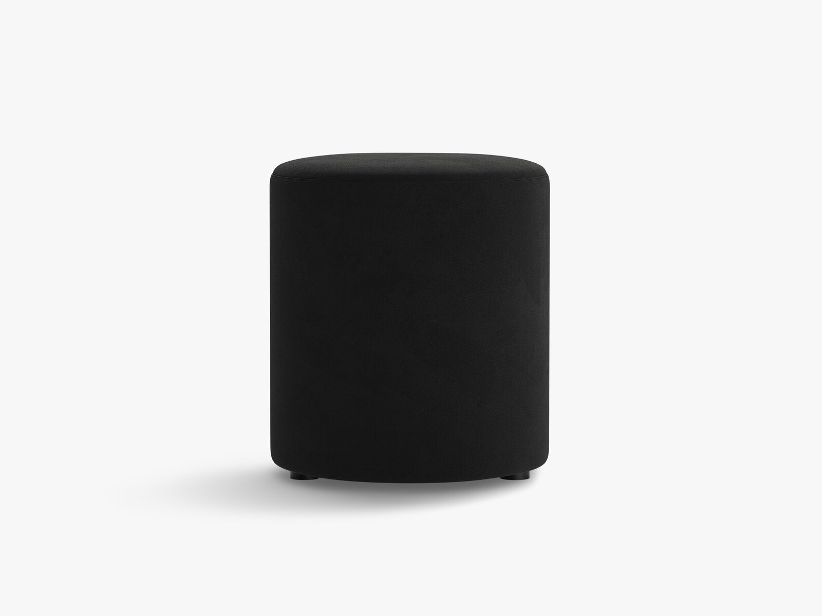Micadoni Pouf Dia 40cm Samt Salvador Schwarz
