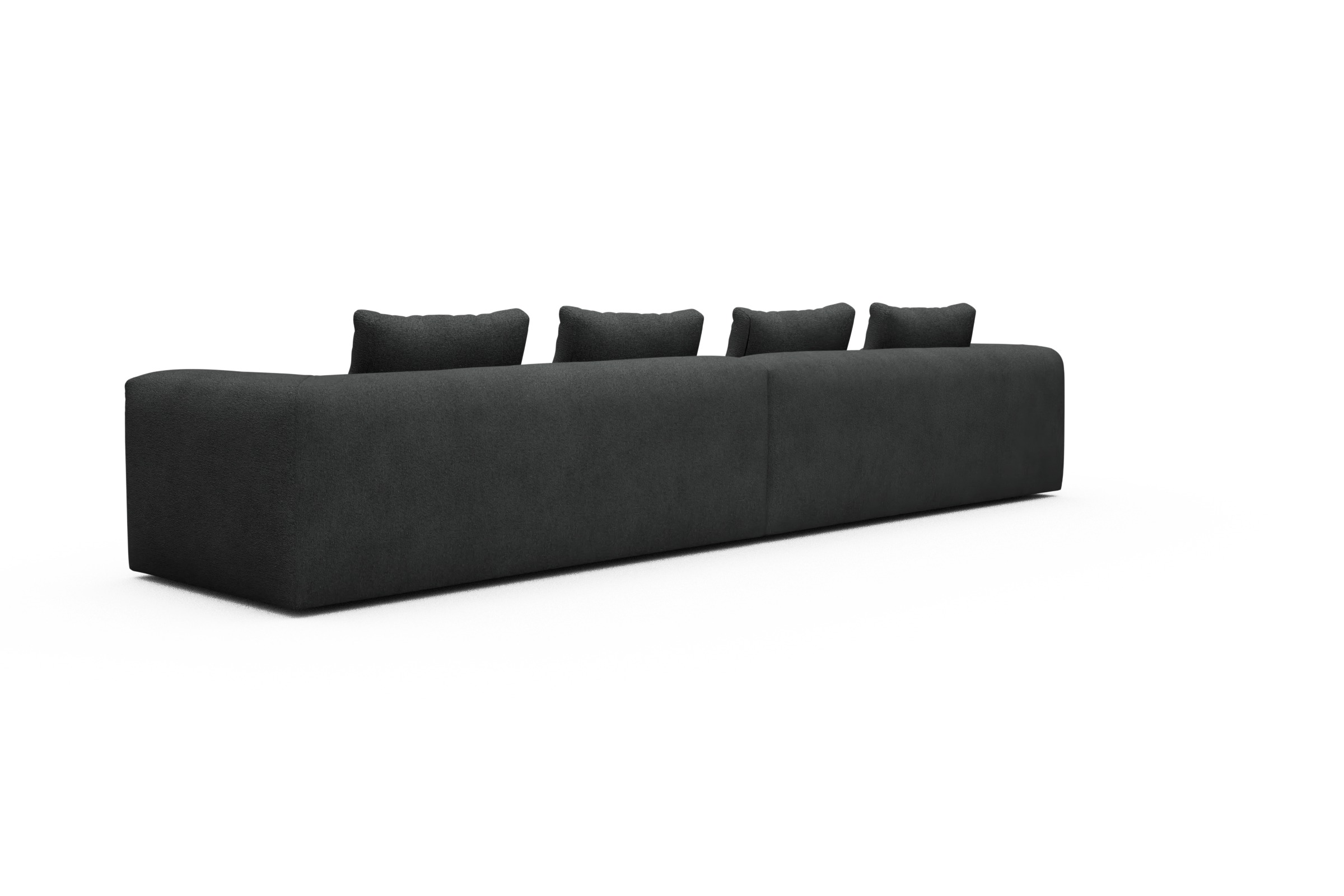 Sofa Modulares XXL Sofa Fred 5-Sitzer Boucle-Charcoal