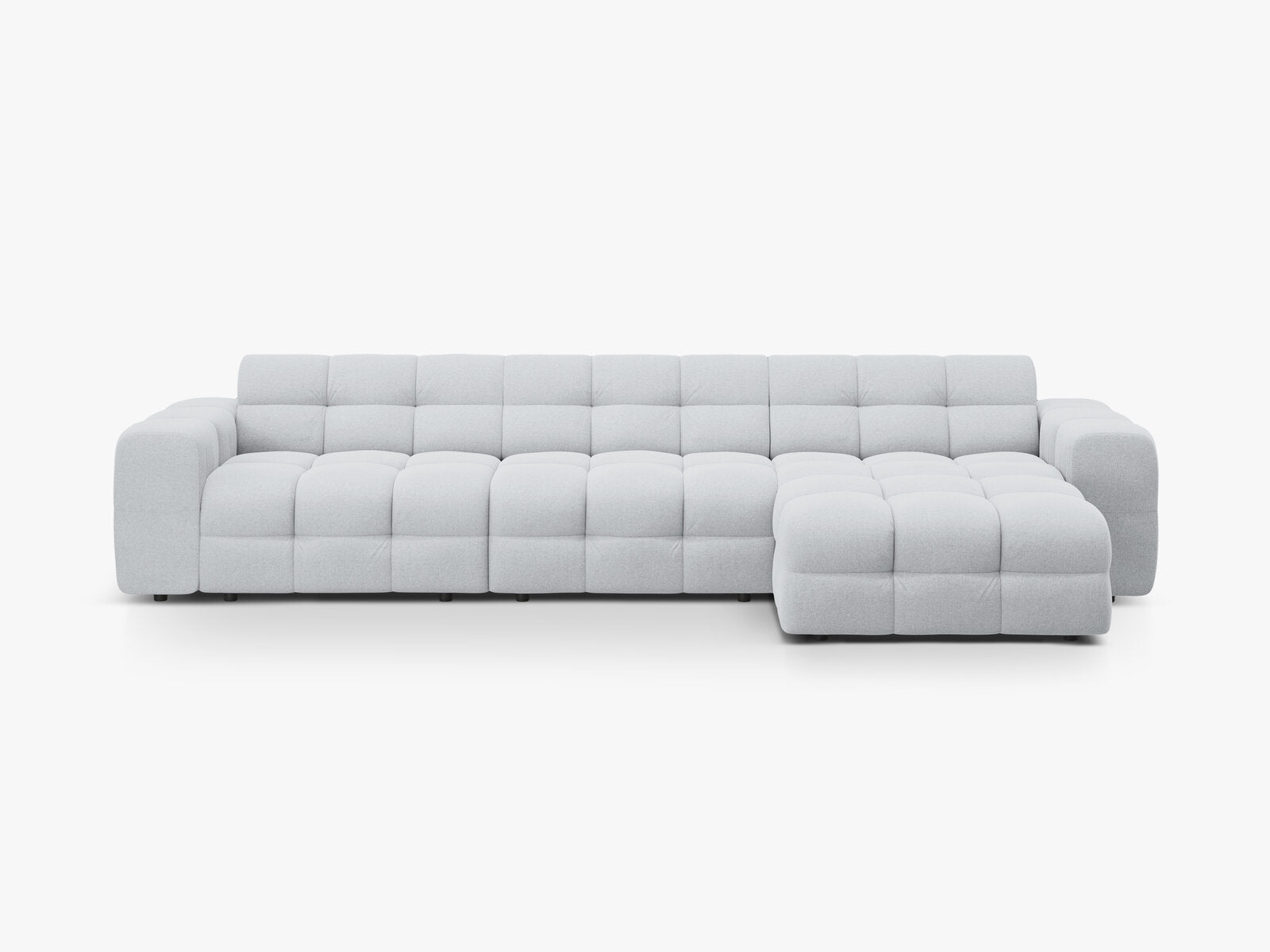 Micadoni Ecksofa Kendal 5-Sitzer Rechts Strukturierter Stoff Hellgrau