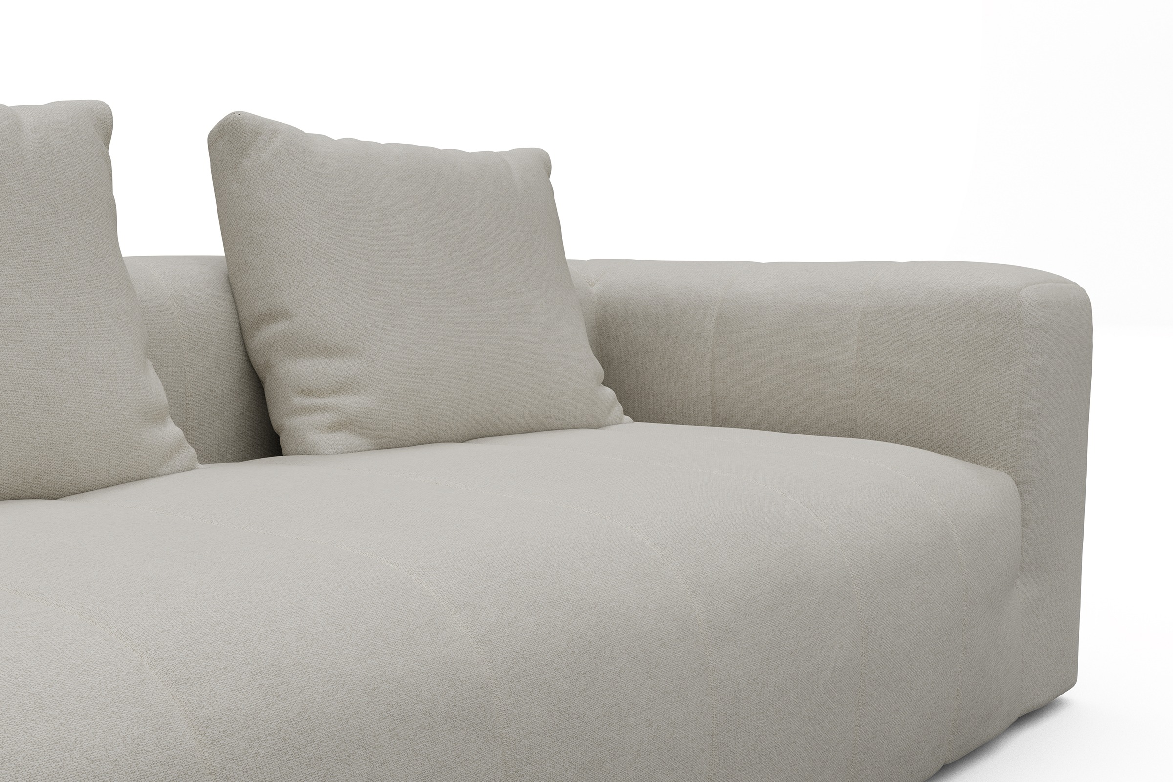 Ecksofa Hugo 2x 2,5-Sitzer Armlehne rechts Denari-Clean-Beige