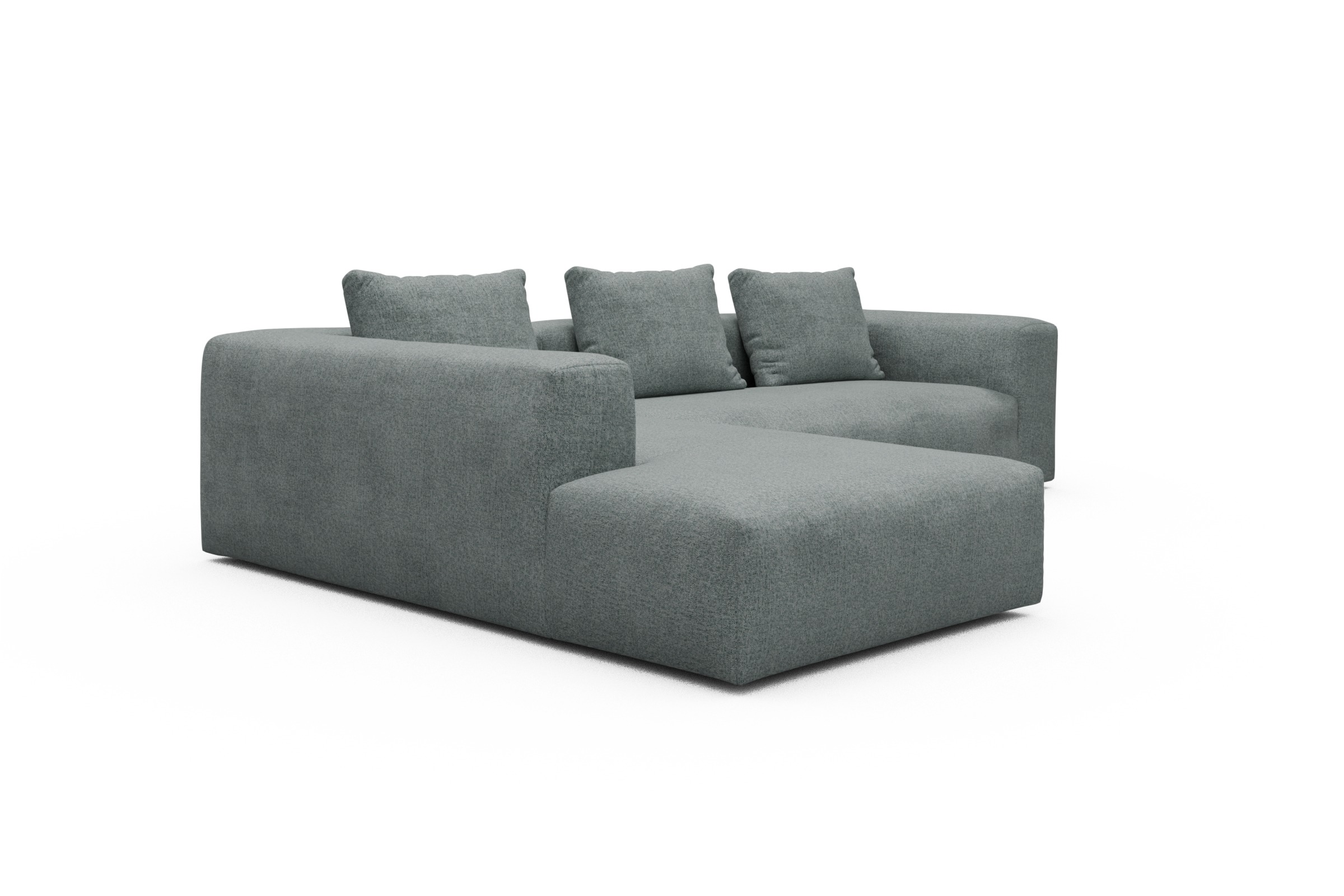 Ecksofa Fred Relax-Ecke links mit 2,5-Sitzer Casone-Light-Mixed-Green