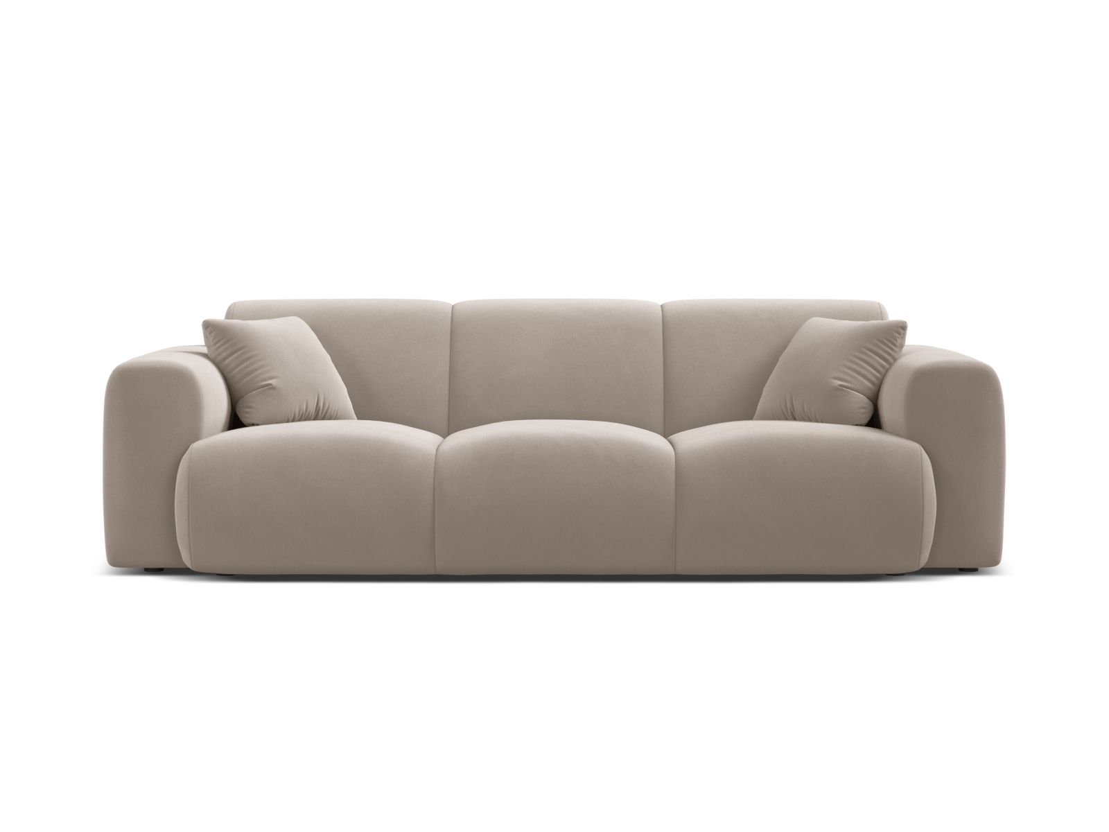 Micadoni Sofa Molino 3-Sitzer Samt Casino Helles Beige