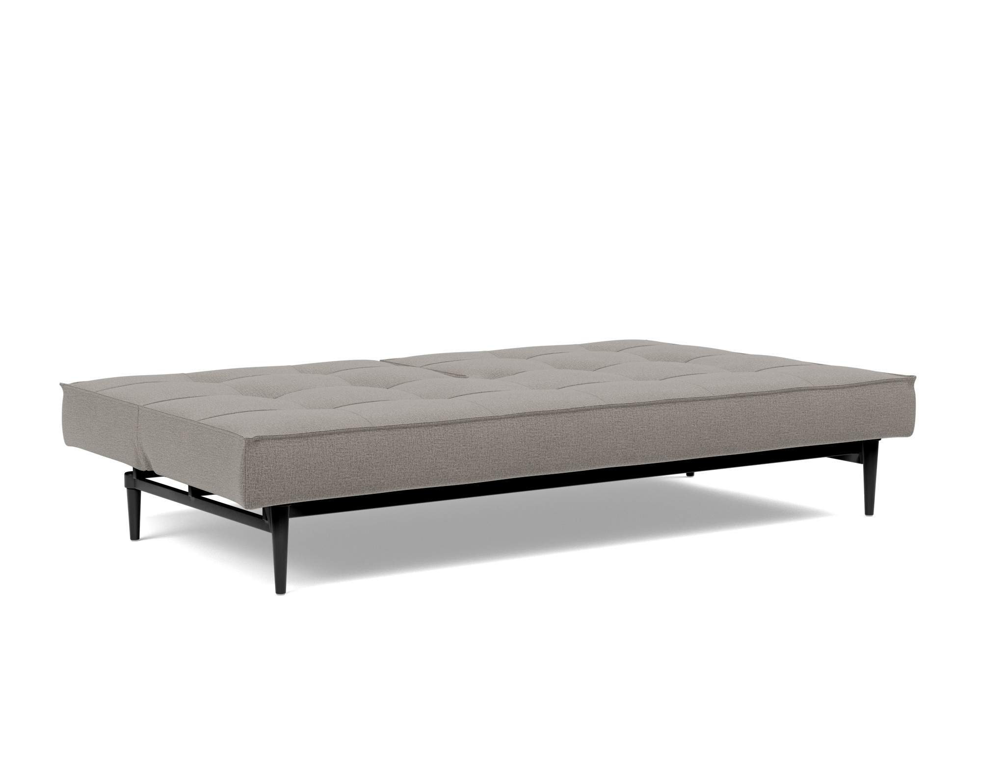 Schlafsofa Splitback Flachgewebe Mixed Dance 521-Grey Beine Styletto Eiche schwarz
