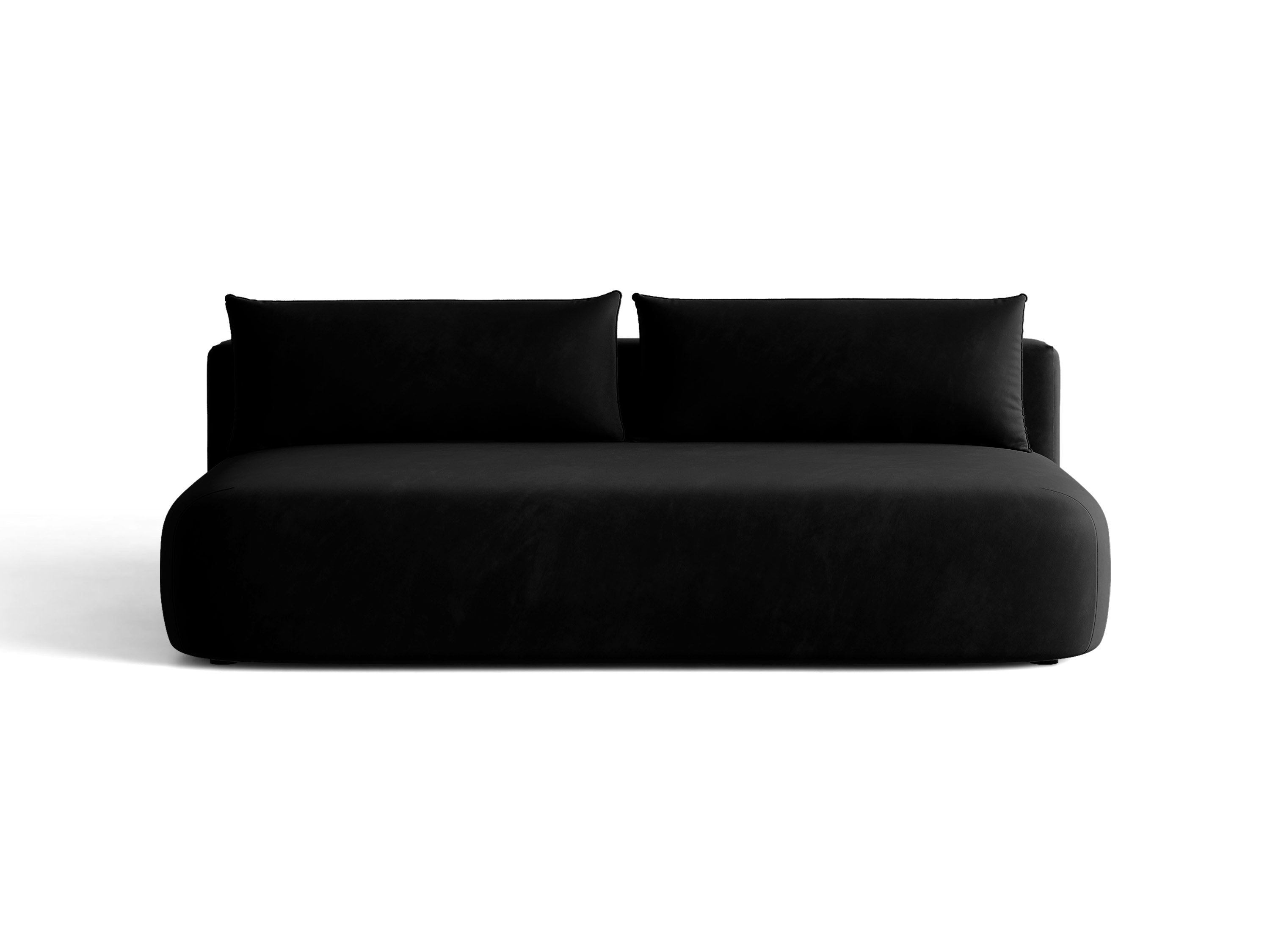 Micadoni Hena Schlafsofa 3-Sitzer mit Bettkasten Samt Salvador Schwarz