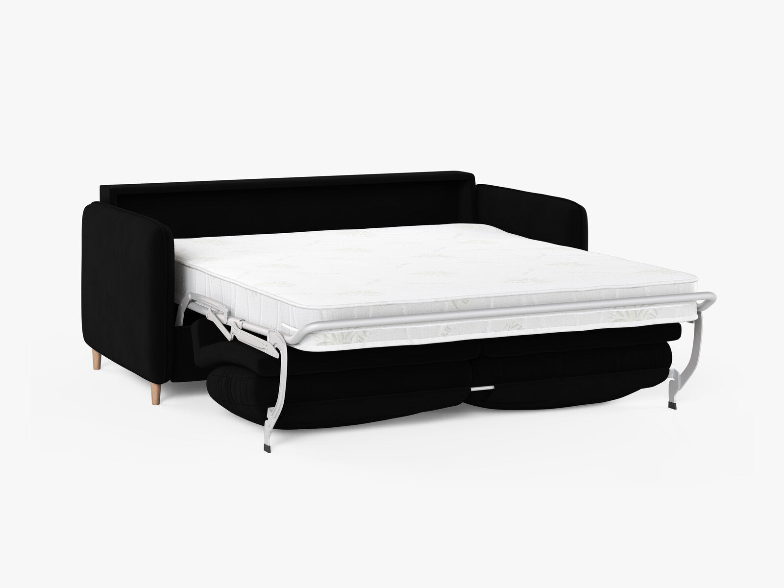 Micadoni Sofa mit Schlaffunktion Simo 3-Sitzer Samt Salvador Schwarz