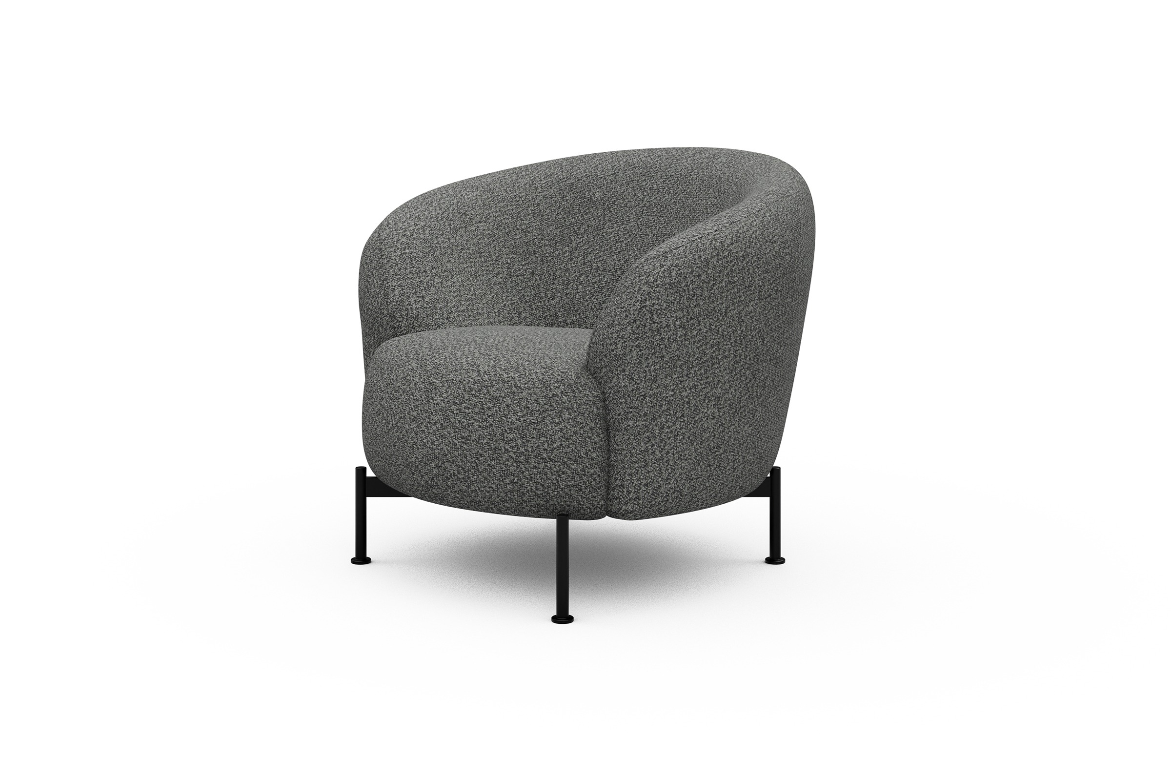 Sessel Ronda X-Metallgestell Schwarz Vanora-Warm-Grey