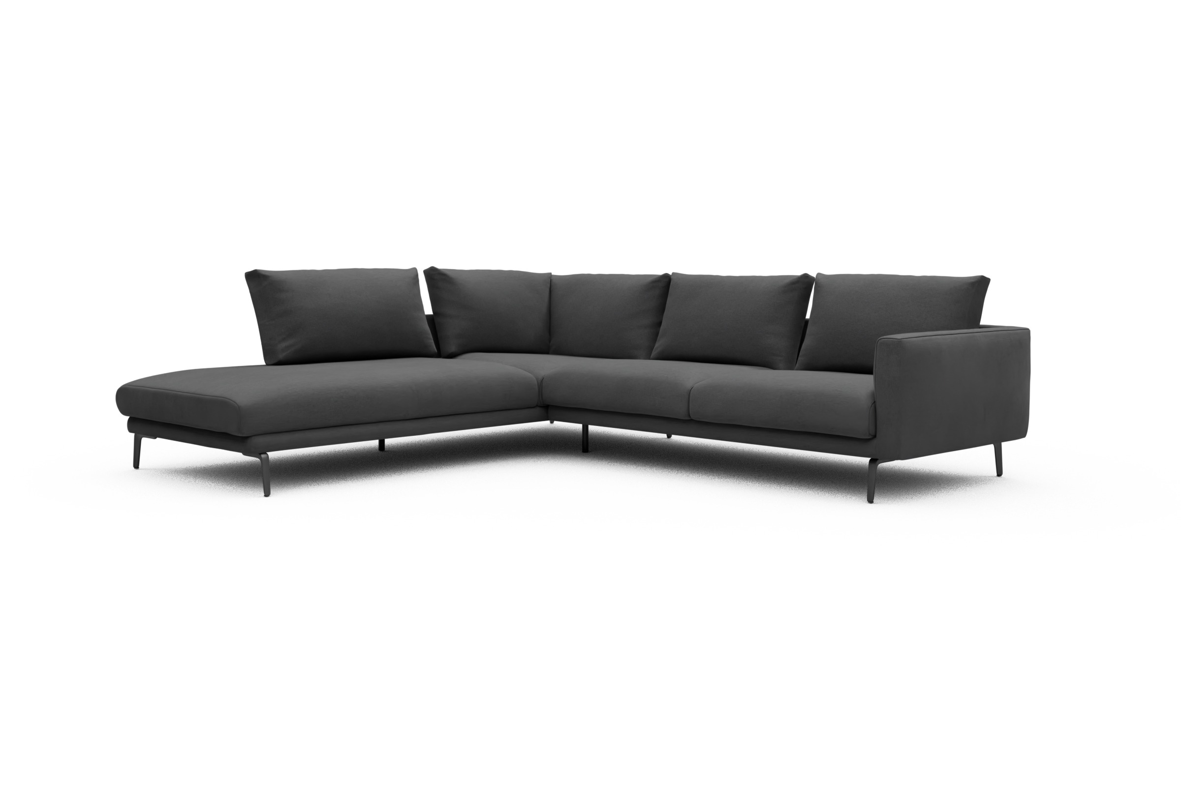 Ecksofa Karl Relax-Ecke links mit 2,5-Sitzer Satya-Zinc
