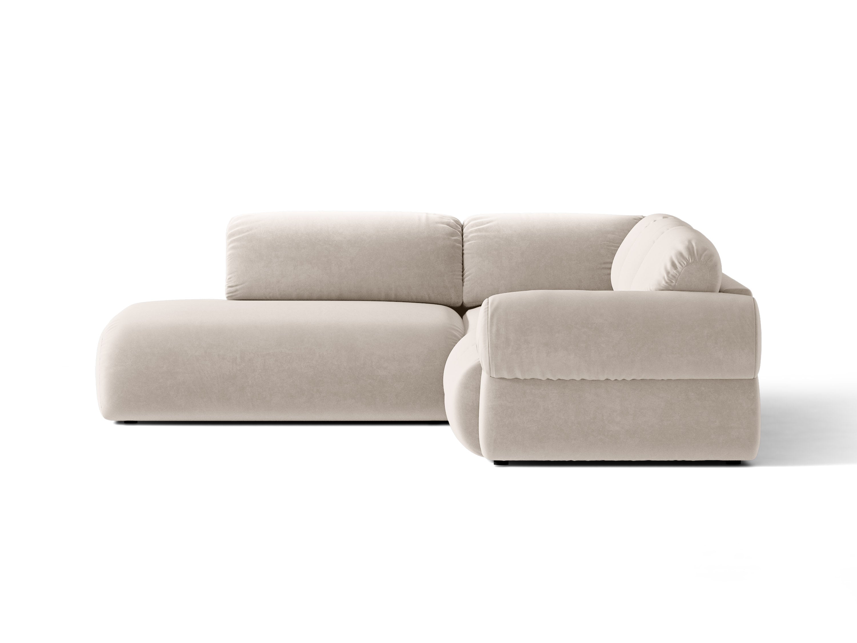 Micadoni Ophelia Ecksofa 289 cm Links Samt Salvador Beige