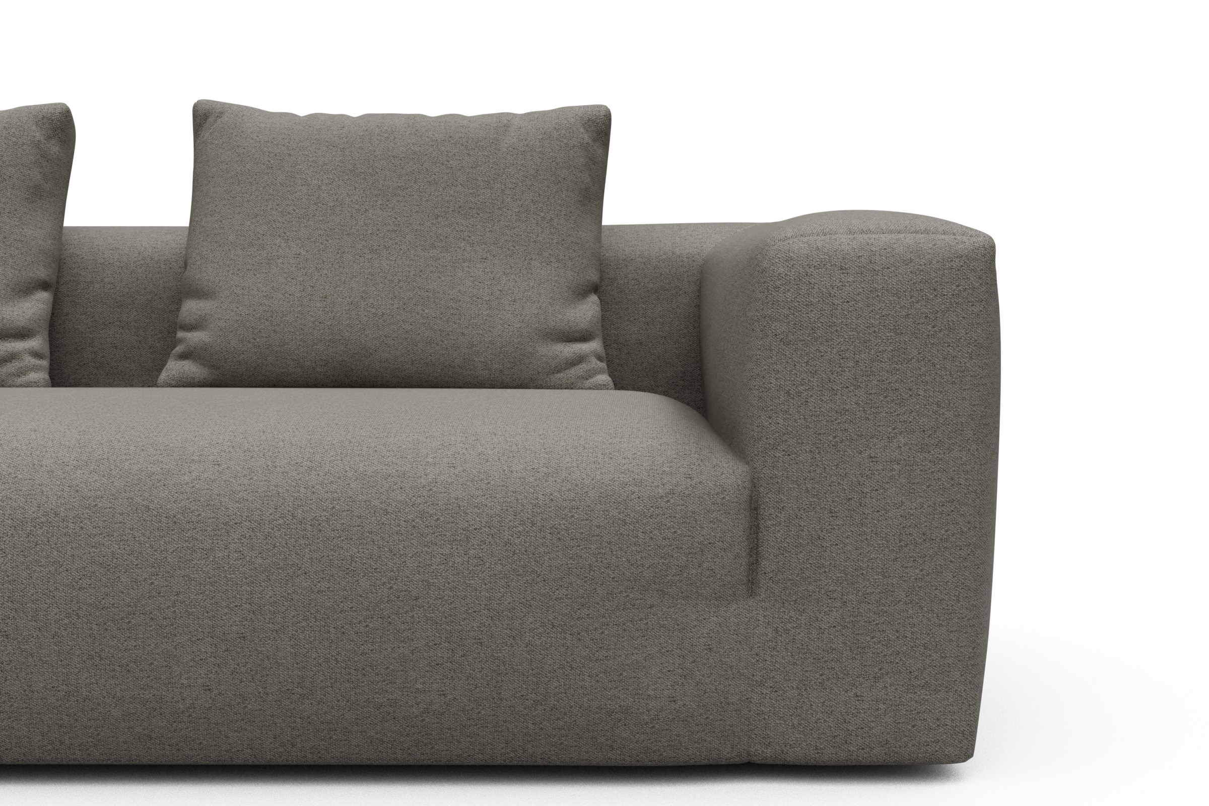 Wohnlandschaft Fred mit 2-Sitzer und Chaiselongue beidseitig Denari-Warm-Grey