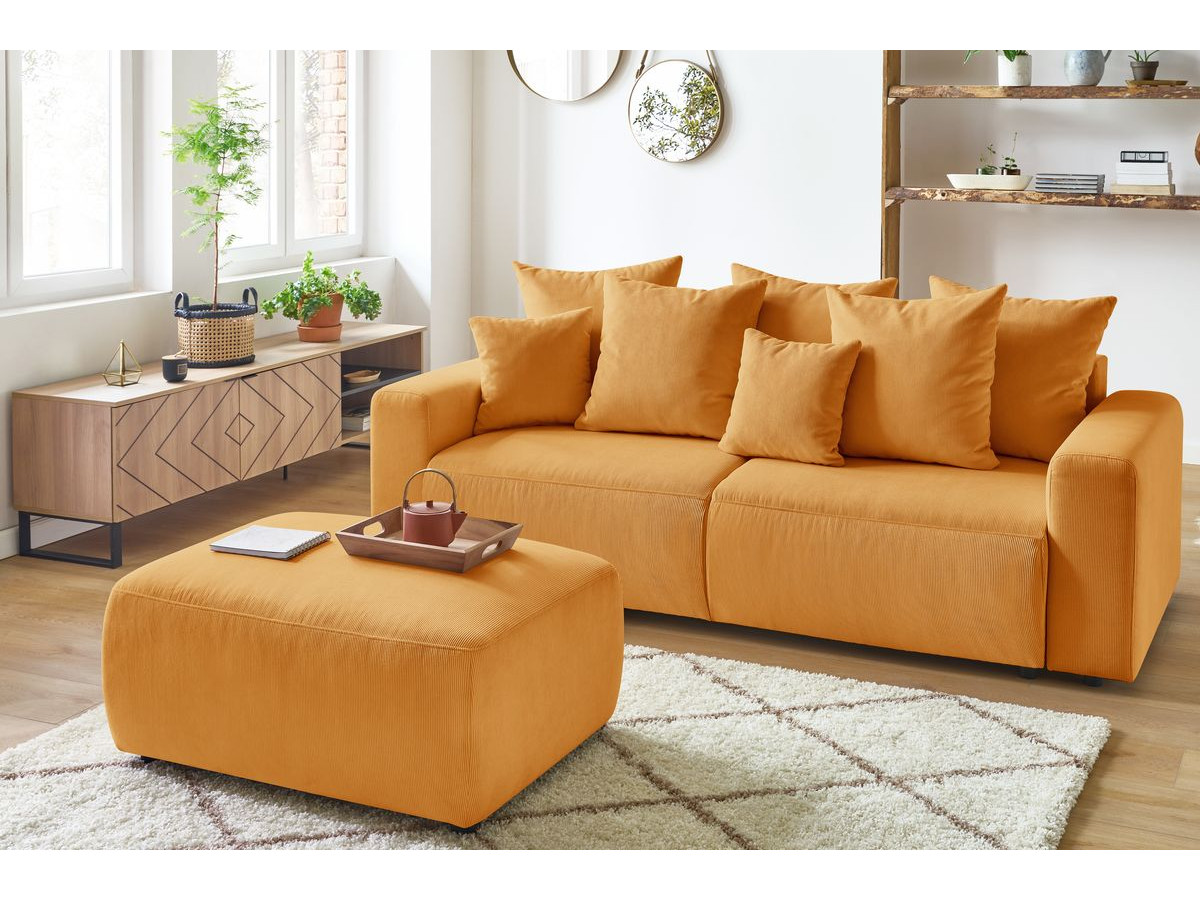 Bobochic Envy Pouf Cordsamt Gelb