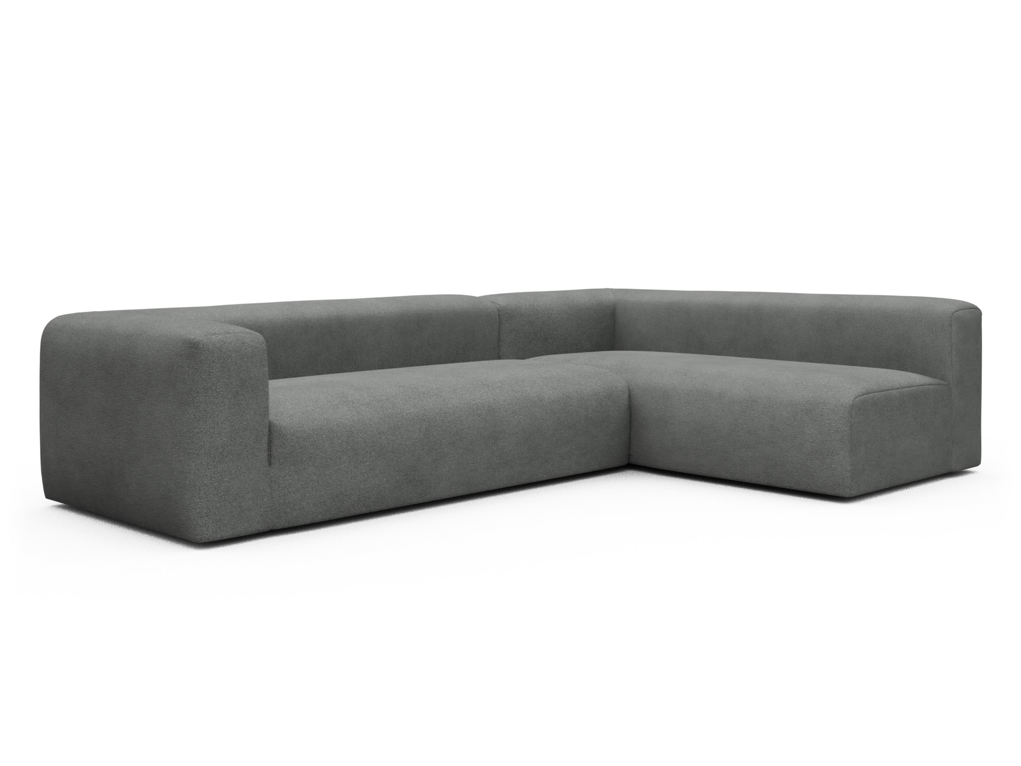 Skandi Home Ecksofa Fred 2x 2,5-Sitzer rechts offen Boucle-Ash-Grey moebelfaktor
