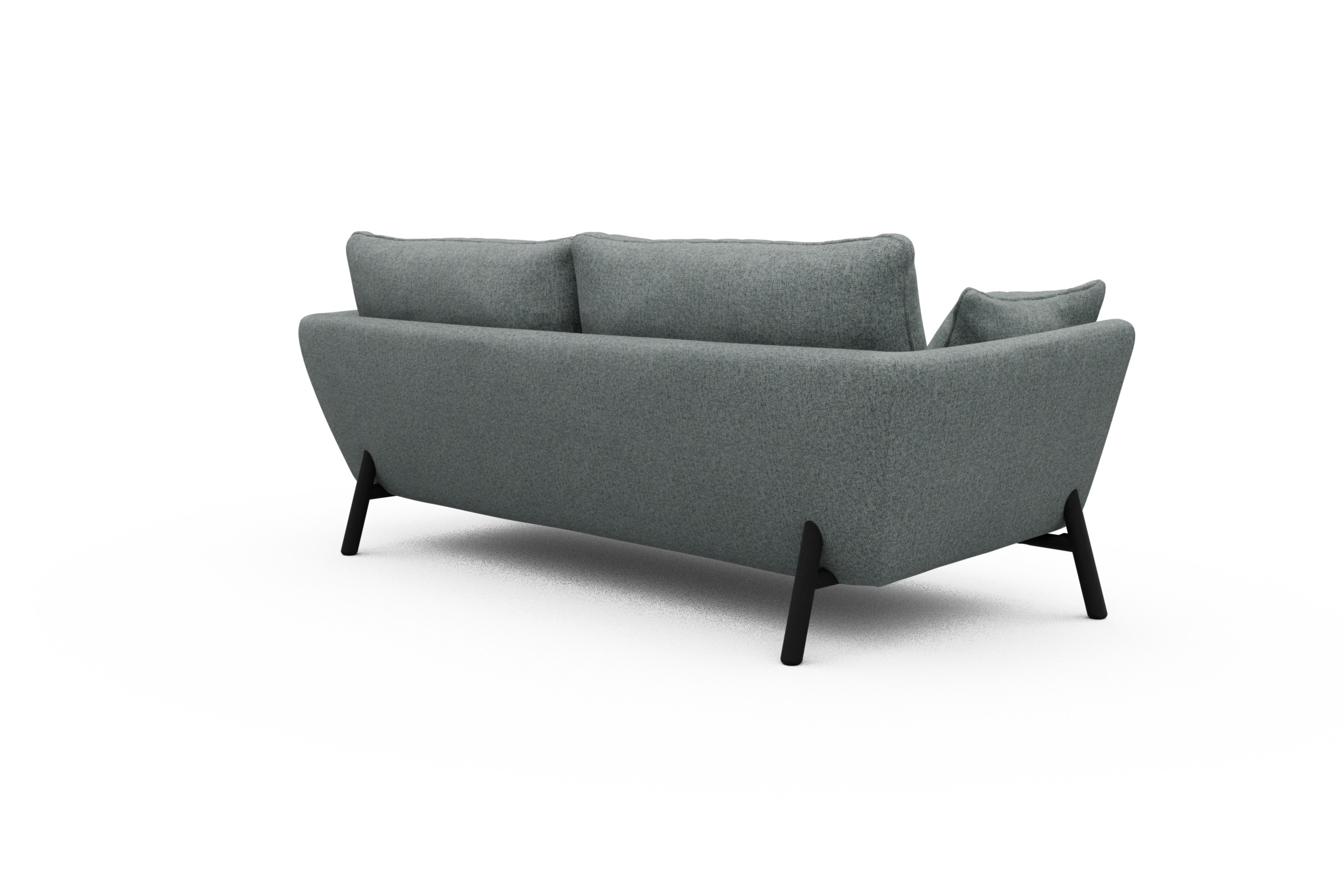 Sofa Emil 3-Sitzer Beinfarbe Eiche Schwarz Casone-Light-Mixed-Green