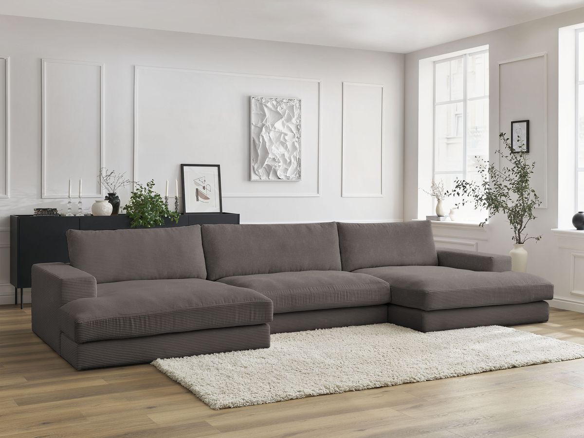 Bobochic Leonard Wohnlandschaft 404 × 159 cm Cordsamt Braun