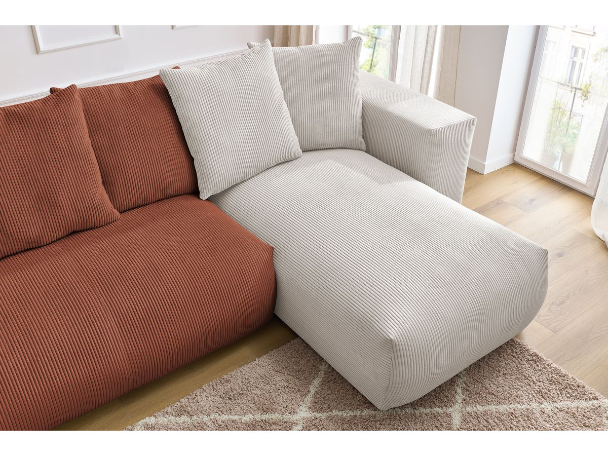 Bobochic Voltaire Wohnlandschaft 356 × 214 cm Cordsamt Mehrfarbig Ecke links