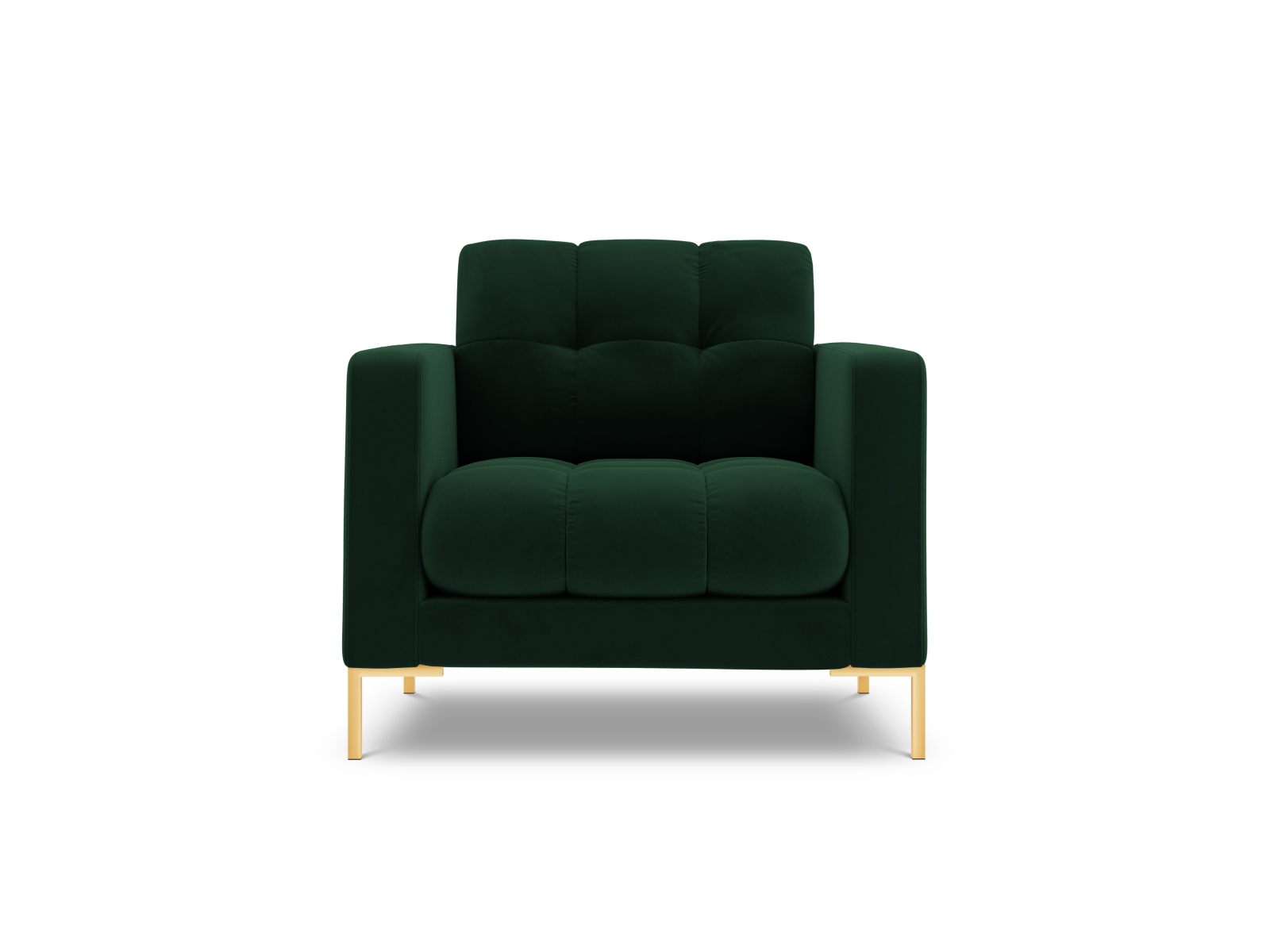 Cosmopolitan Design Sessel Bali Samt Bluvel Flaschengrün Beine Gold