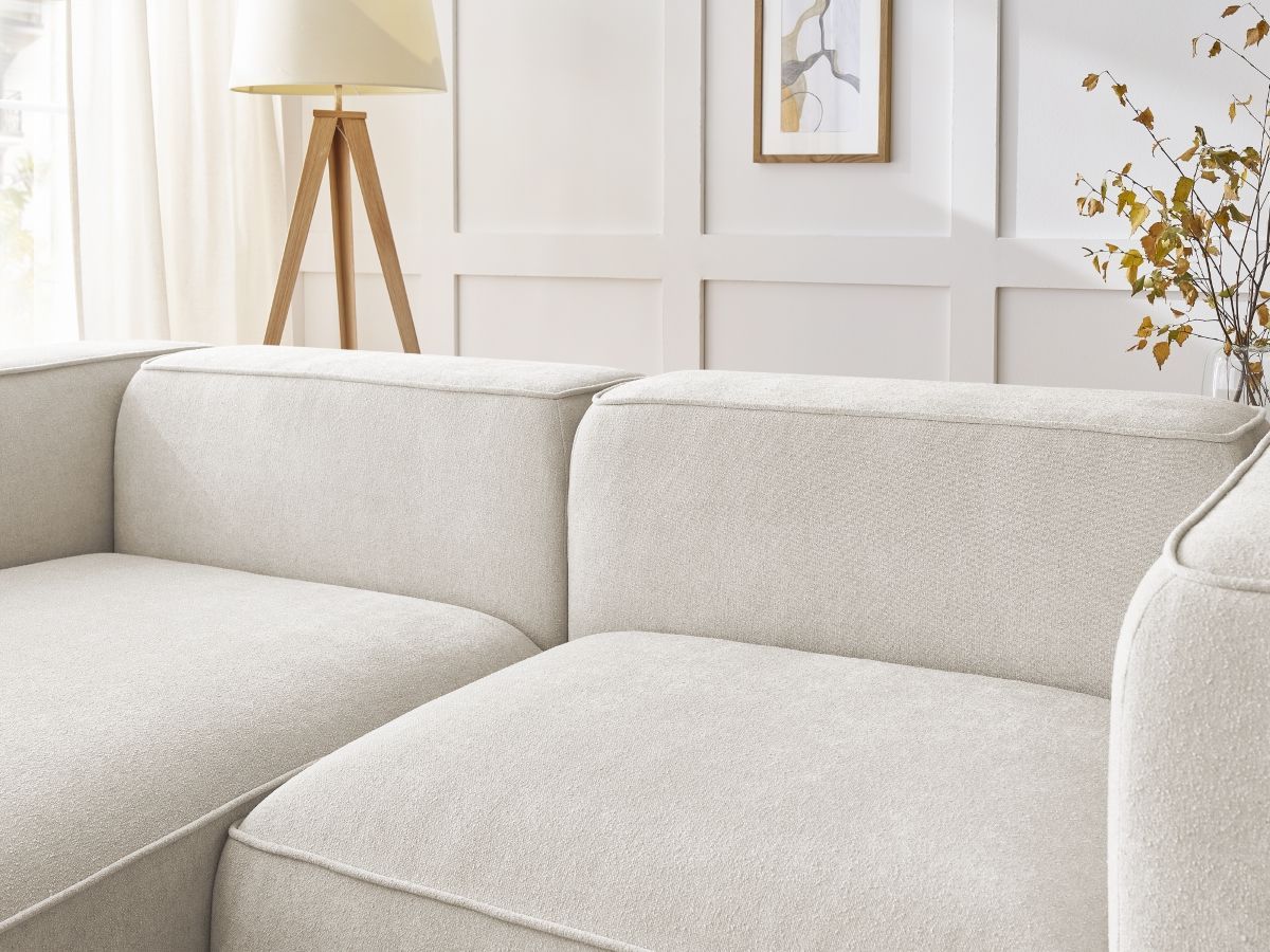 Bobochic Zephyr Ecksofa 260 × 165 cm Strukturstoff Weiß Ecke links