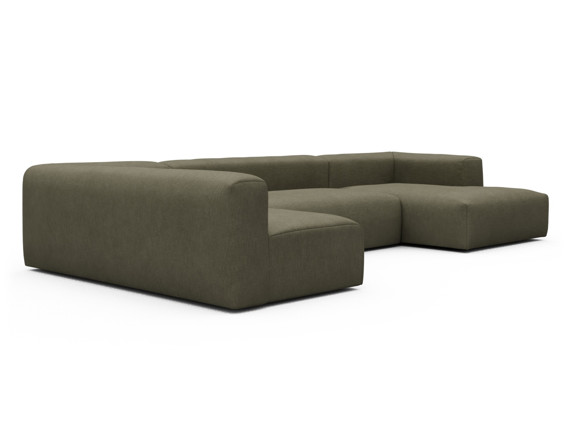 Skandi Home Wohnlandschaft Fred Chaiselongue rechts mit 2-Sitzer und lange Armlehne links Vivus-Dusty-Olive moebelfaktor