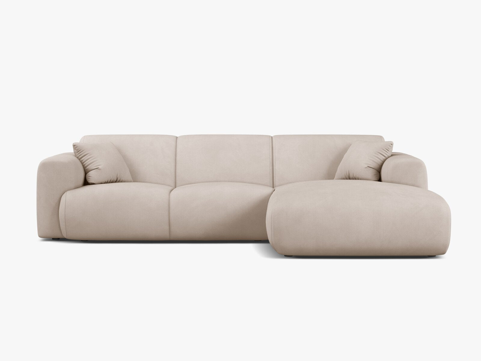 Micadoni Ecksofa Molino 4-Sitzer Rechts Strukturierter Stoff Rebel Beige