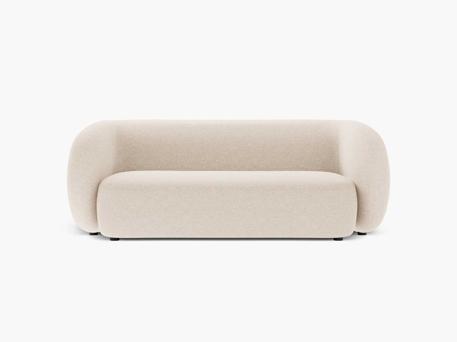 Micadoni Sofa Kate 2-Sitzer Strukturierter Stoff Hellbeige Melange