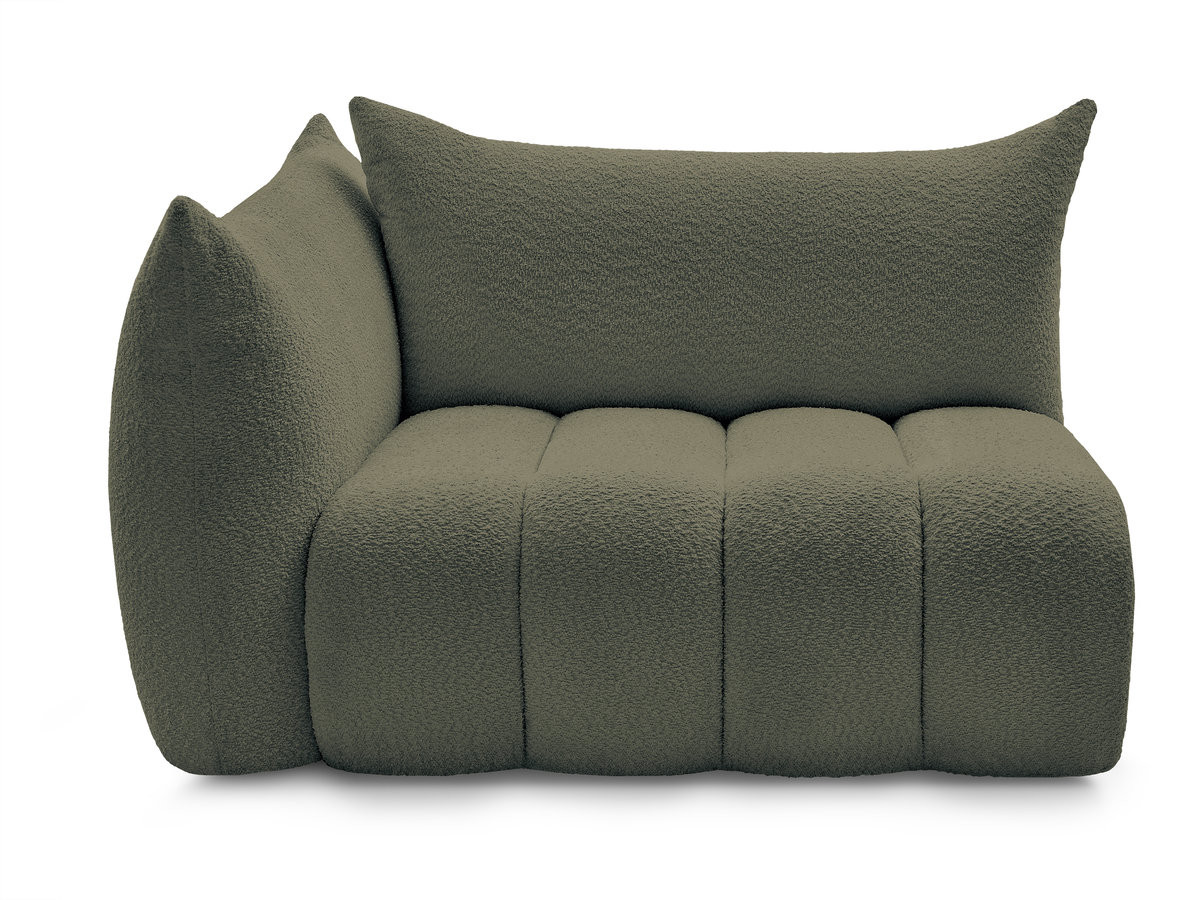 Bobochic Azra Sofamodul 2-Sitzer 143 × 112 cm Bouclé-Stoff Grün Ecke links