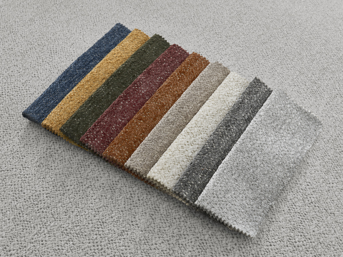 Bobochic Jana Wohnlandschaft mit kleinem Pouf Melange-Stoff Hellgrau