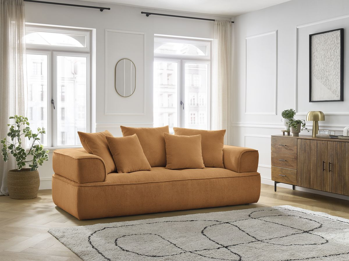 Bobochic Whesley Sofa 3-Sitzer Stoff Gelb