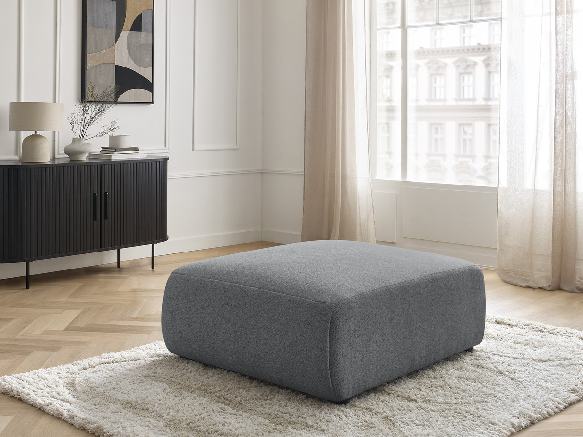 Bobochic Jana Pouf 94 × 114 cm Melange-Stoff Dunkelgrau