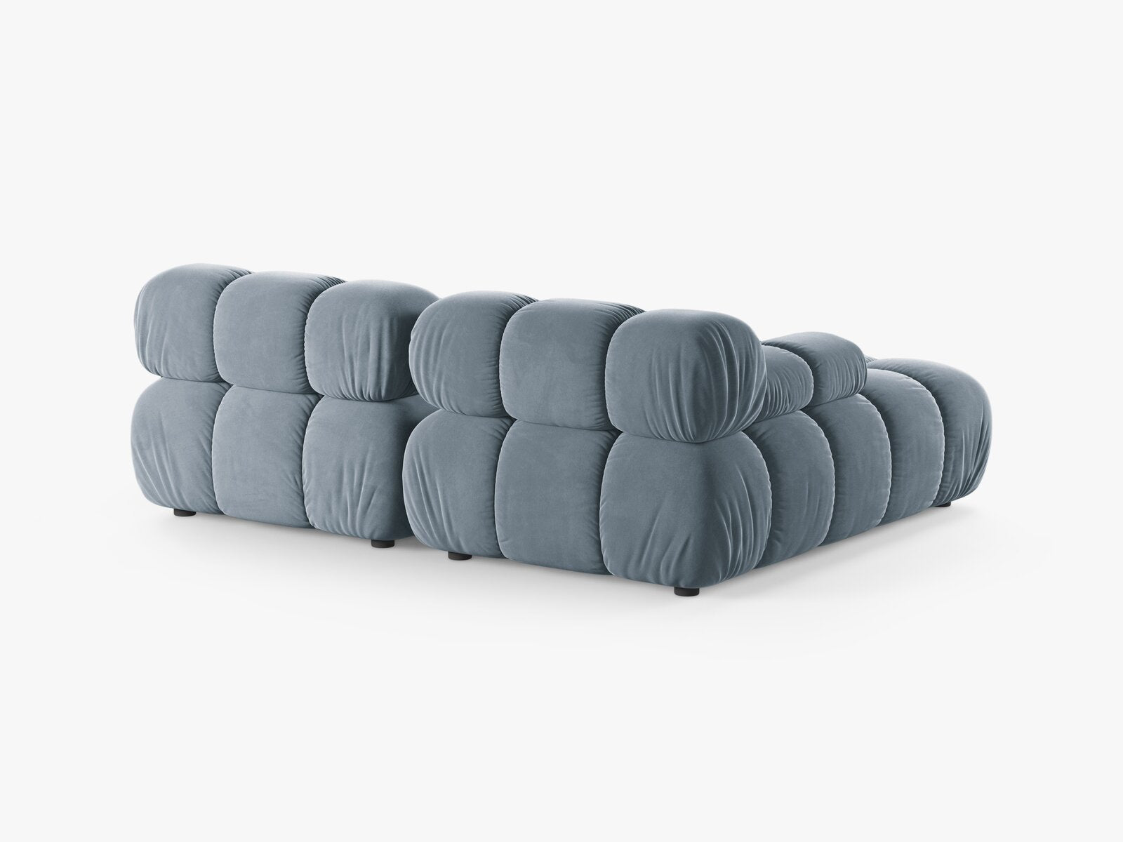 Micadoni Modulares Ecksofa Bellis 3-Sitzer Links Samt Bluvel Hellblau
