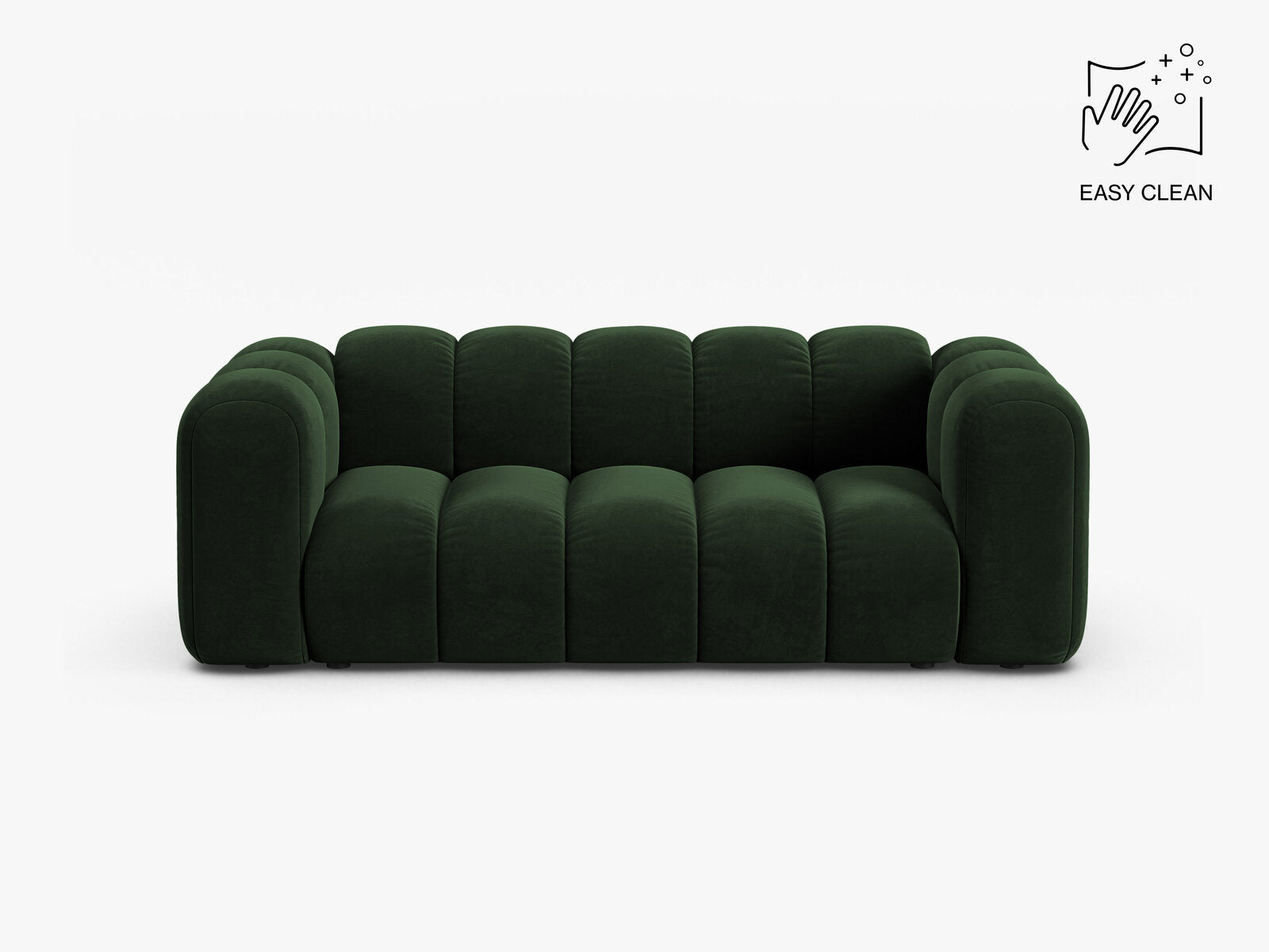 Micadoni Sofa Lupine 2-Sitzer Samt Venus Flaschengrün