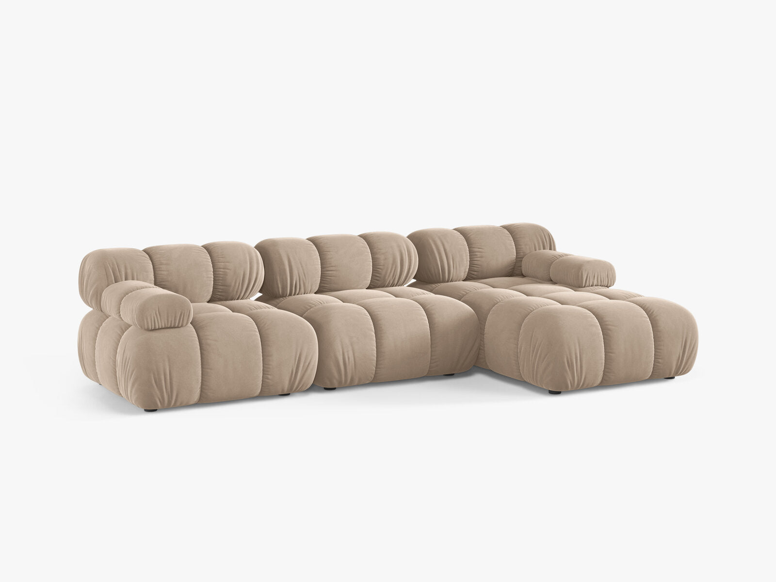 Micadoni Modulares Ecksofa Bellis 4-Sitzer Rechts Samt Venus Beige