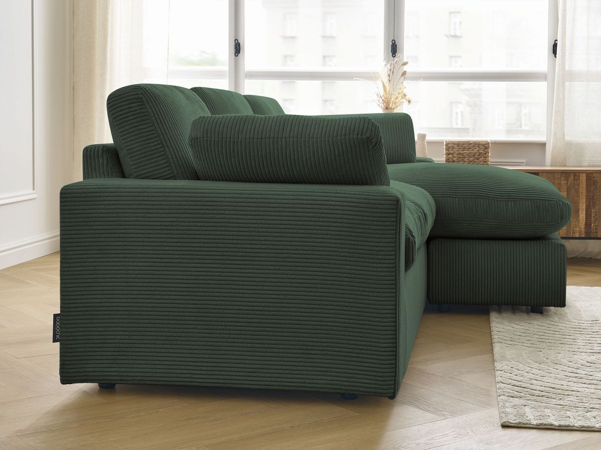 Bobochic Belair Ecksofa 220 × 139 cm Cordsamt Grün