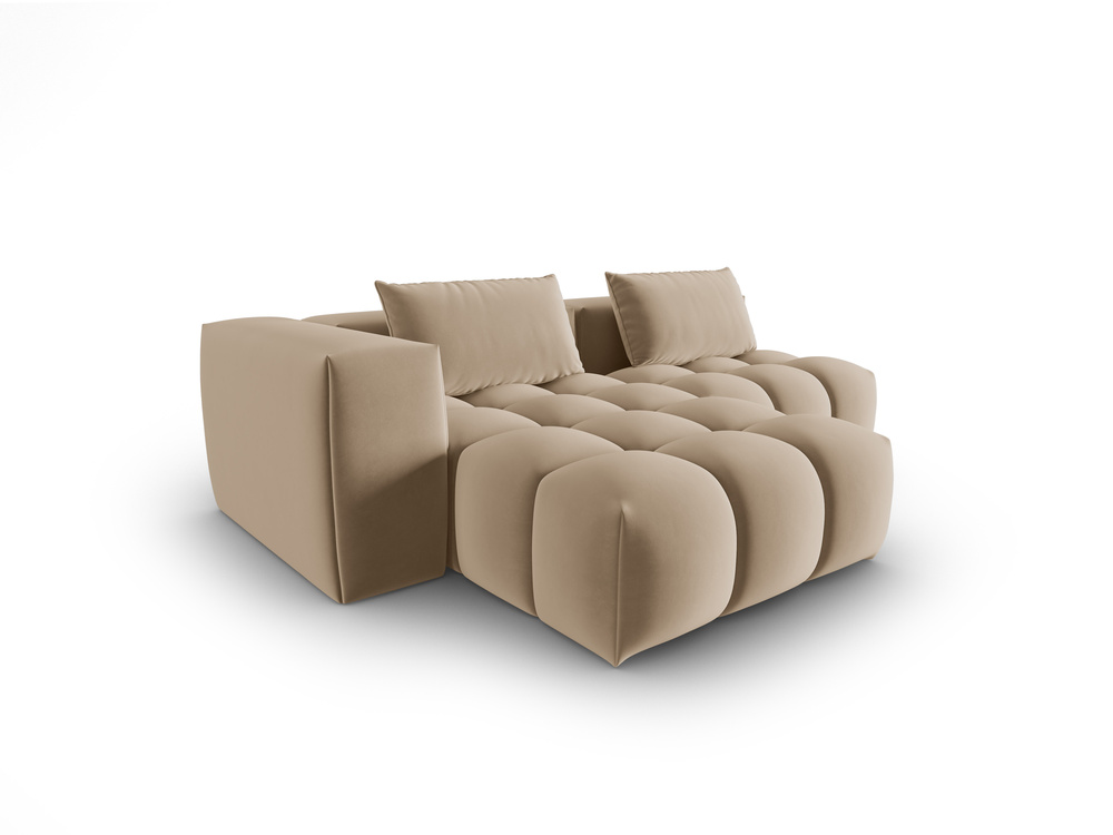 Cosmopolitan Design Ecksofa Verona 3-Sitzer offen Samt Casino Mandelbeige Links