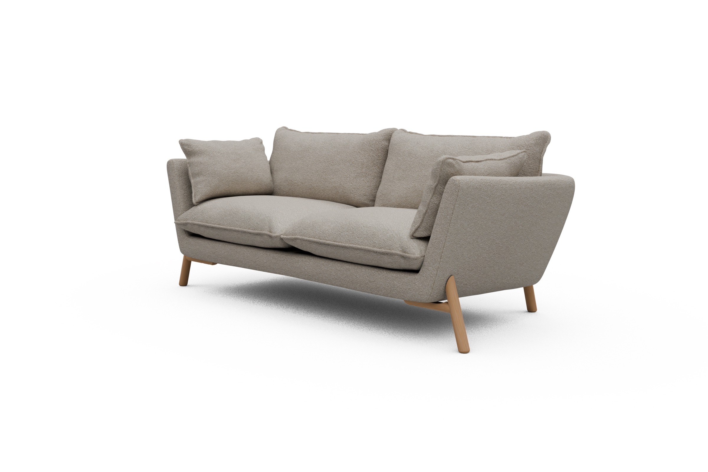 Sofa Emil PREMIUM 2-Sitzer Beinfarbe Eiche Natur Aivi-Lace-Beige