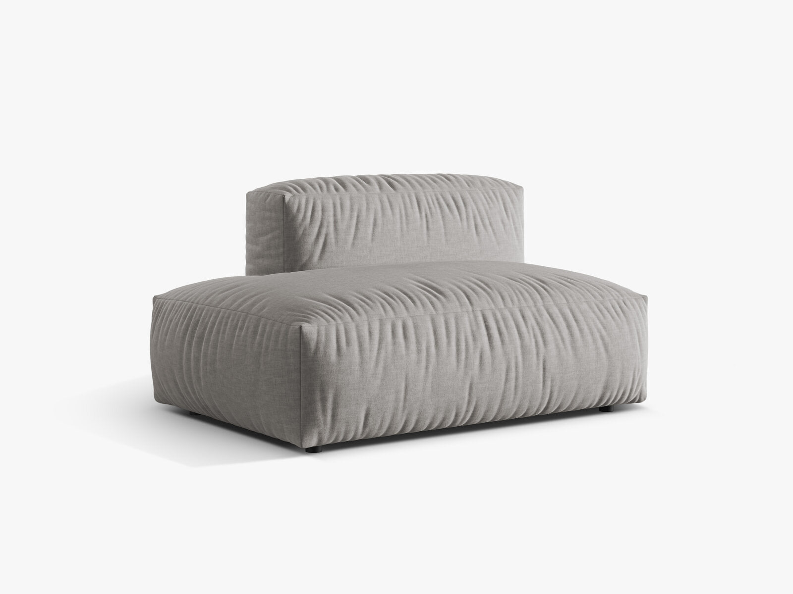Micadoni Ecksofa-Modul Martina 1-Sitzer Links Strukturierter Stoff Hellgrau
