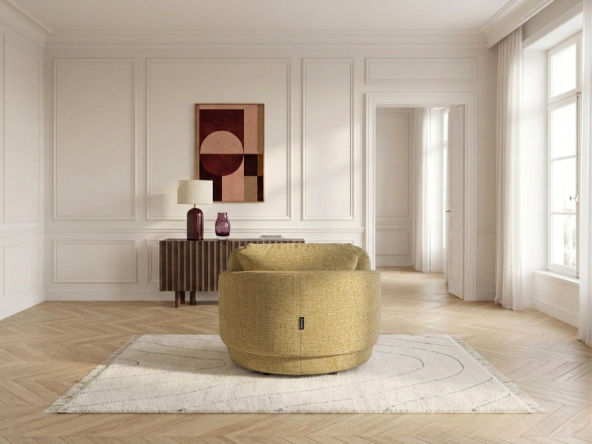 Bobochic Mario Sessel Melange-Stoff Gelb