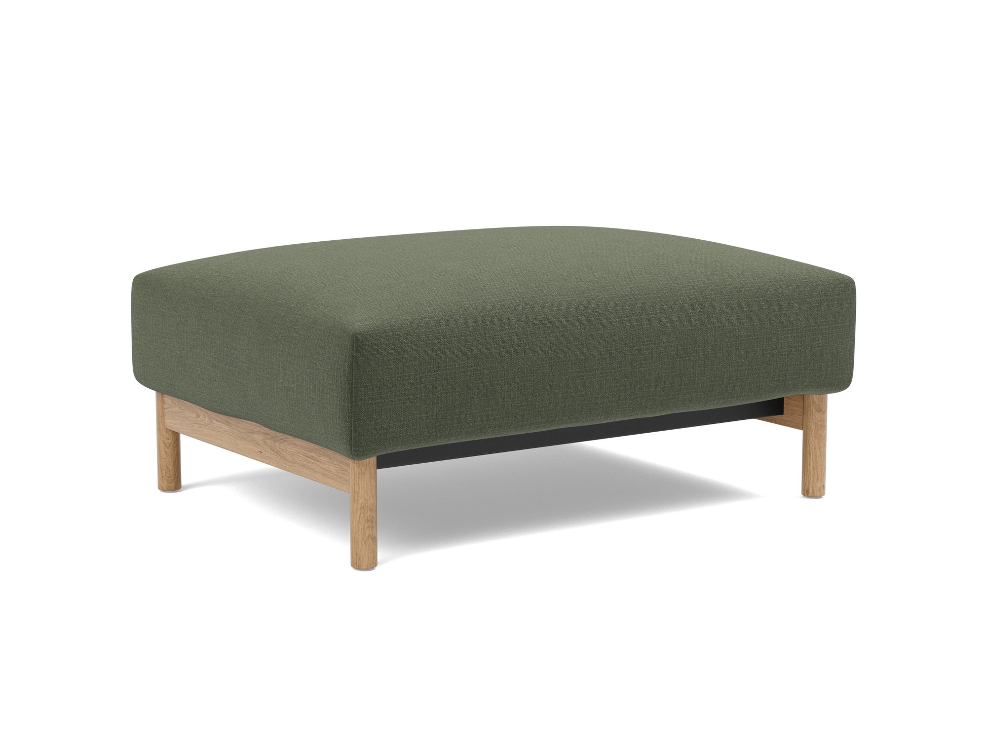 Hocker Malloy Chenille Esina 413-Olive-Green Beine Eiche
