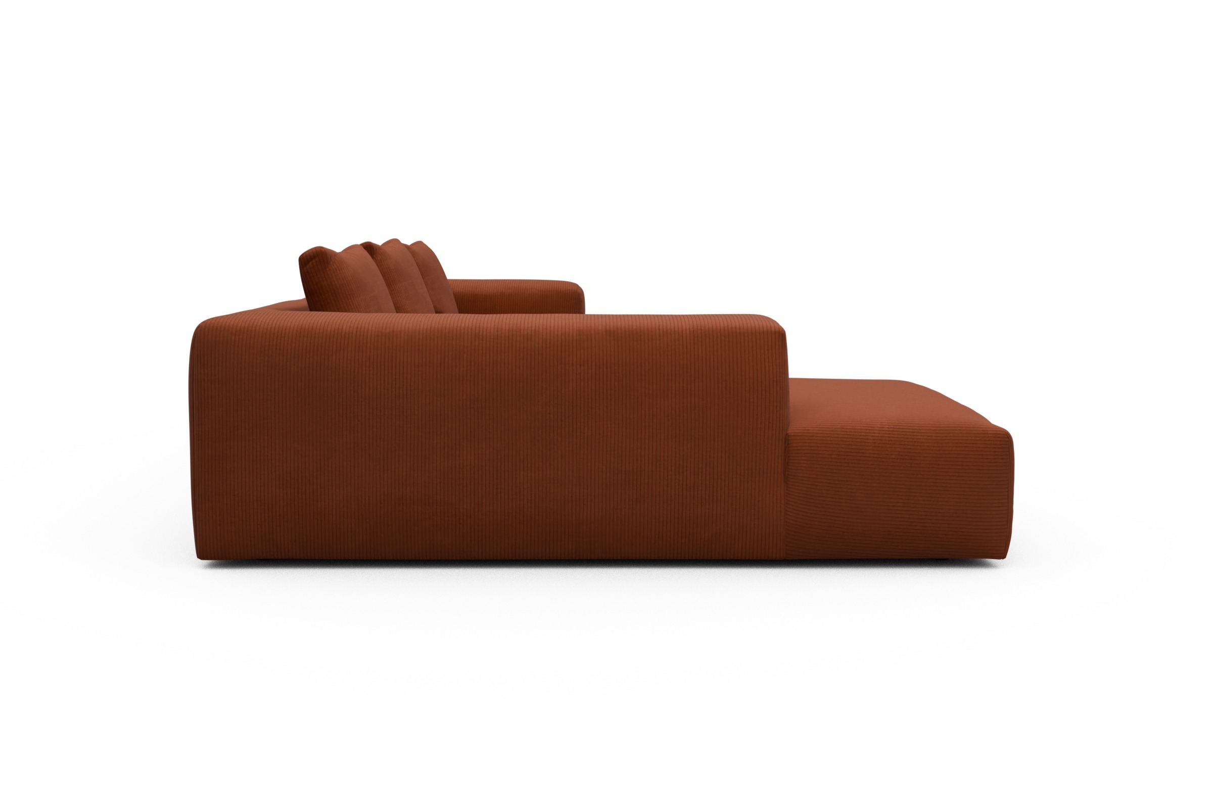 Ecksofa Fred Relax-Ecke links mit 2,5-Sitzer Corduroy-Burnt-Orange