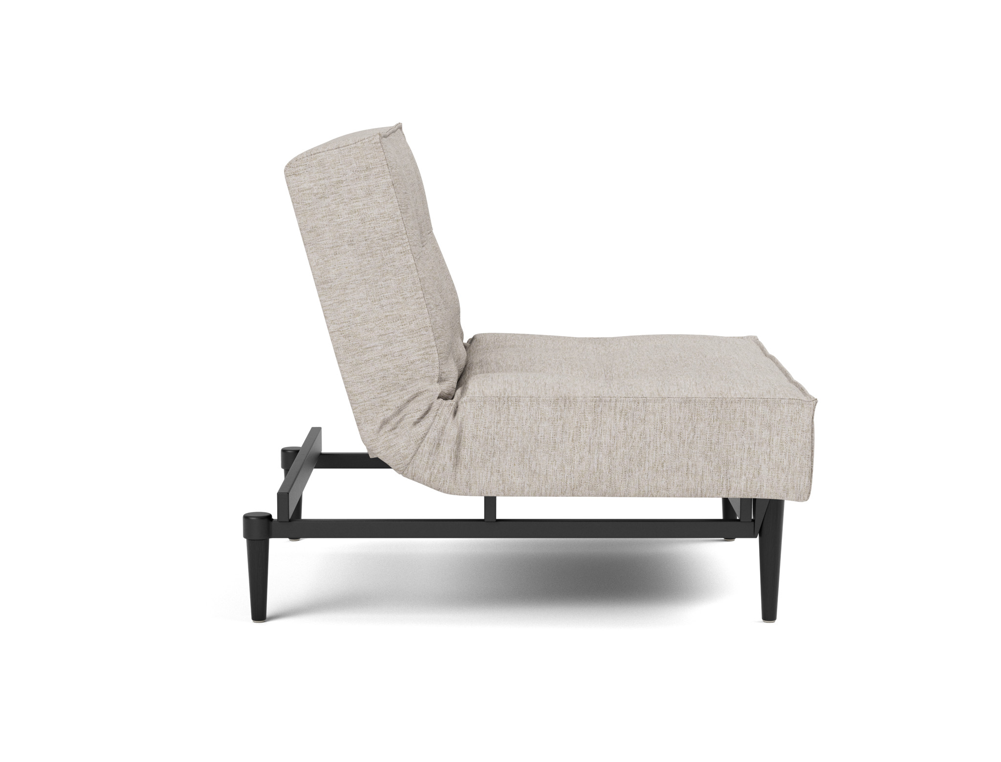 Sessel Splitback Chenille Yuveno 471-Sand Beine Styletto Eiche schwarz
