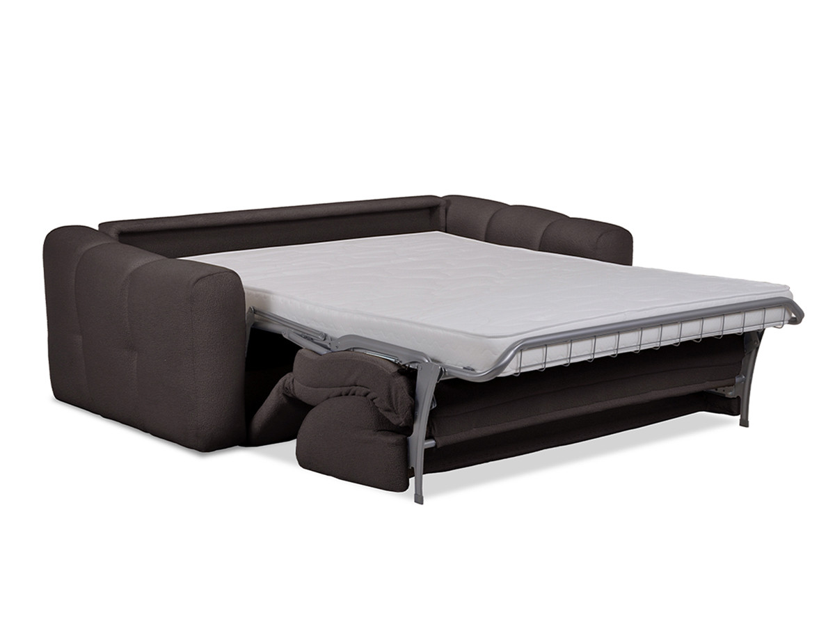 Bobochic Bradley Schlafsofa 3-Sitzer Bouclé-Stoff Braun