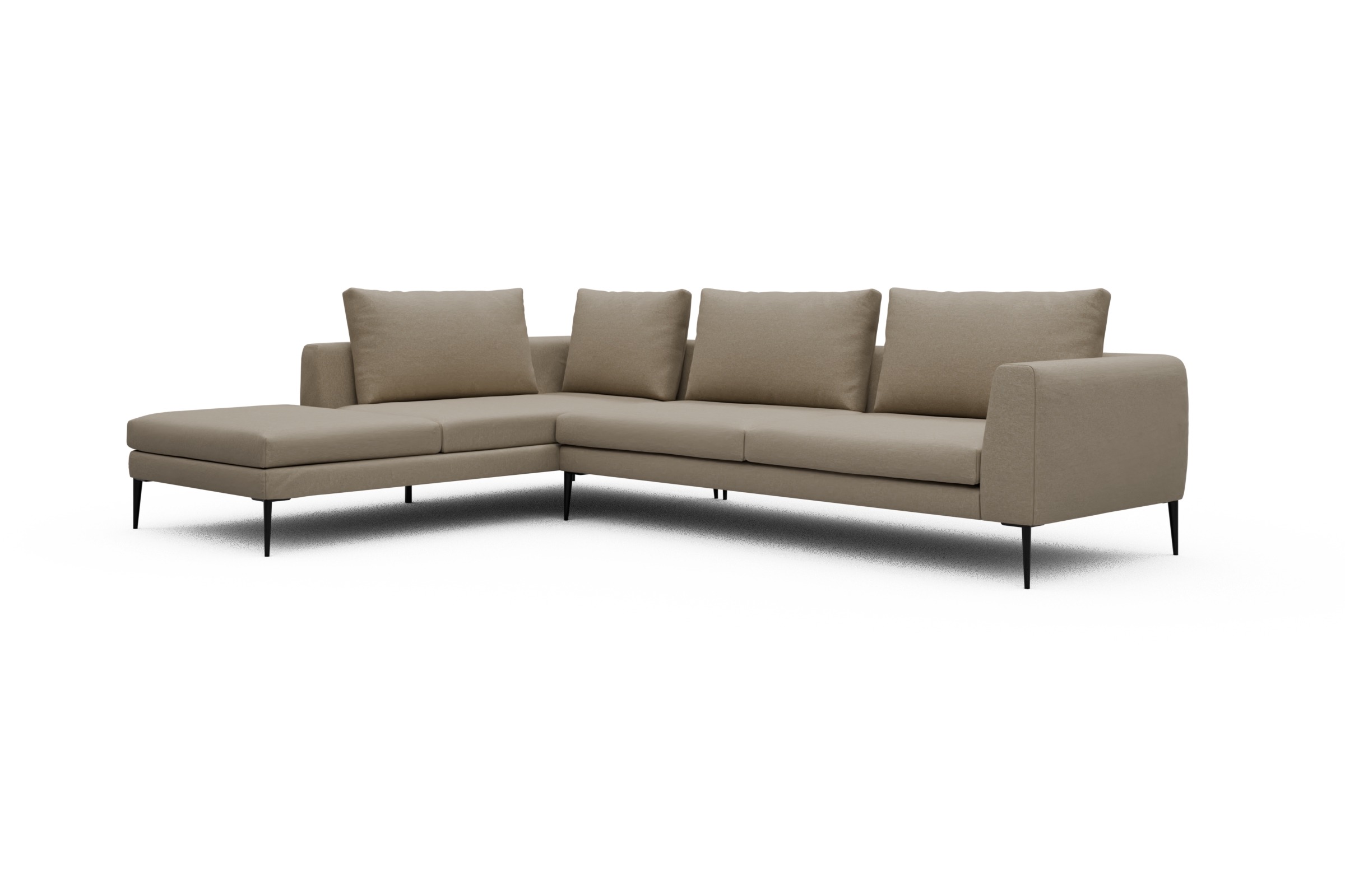 Ecksofa Paul Relax-Ecke rechts mit 3-Sitzer Satya-Natural