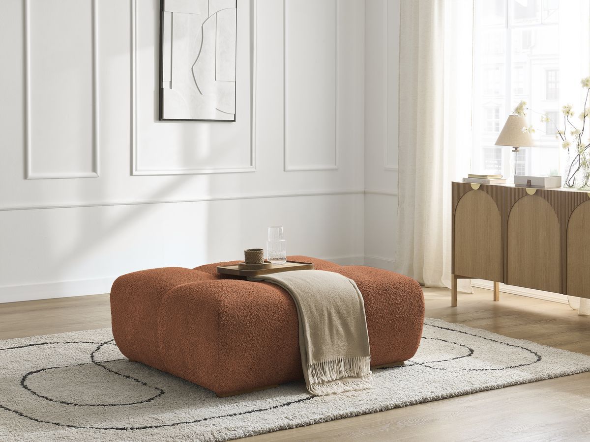 Bobochic Anakin Pouf Bouclé-Stoff Orange